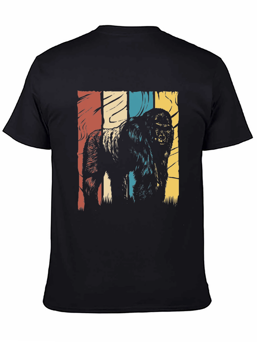 Retro Gorilla Graphic T-Shirt - Black