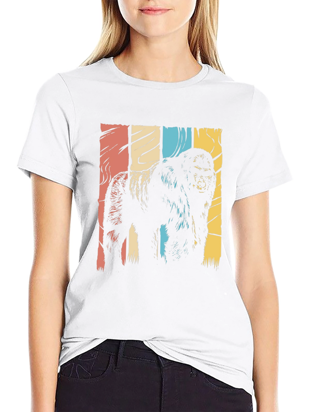 Retro Gorilla Graphic T-Shirt - Black