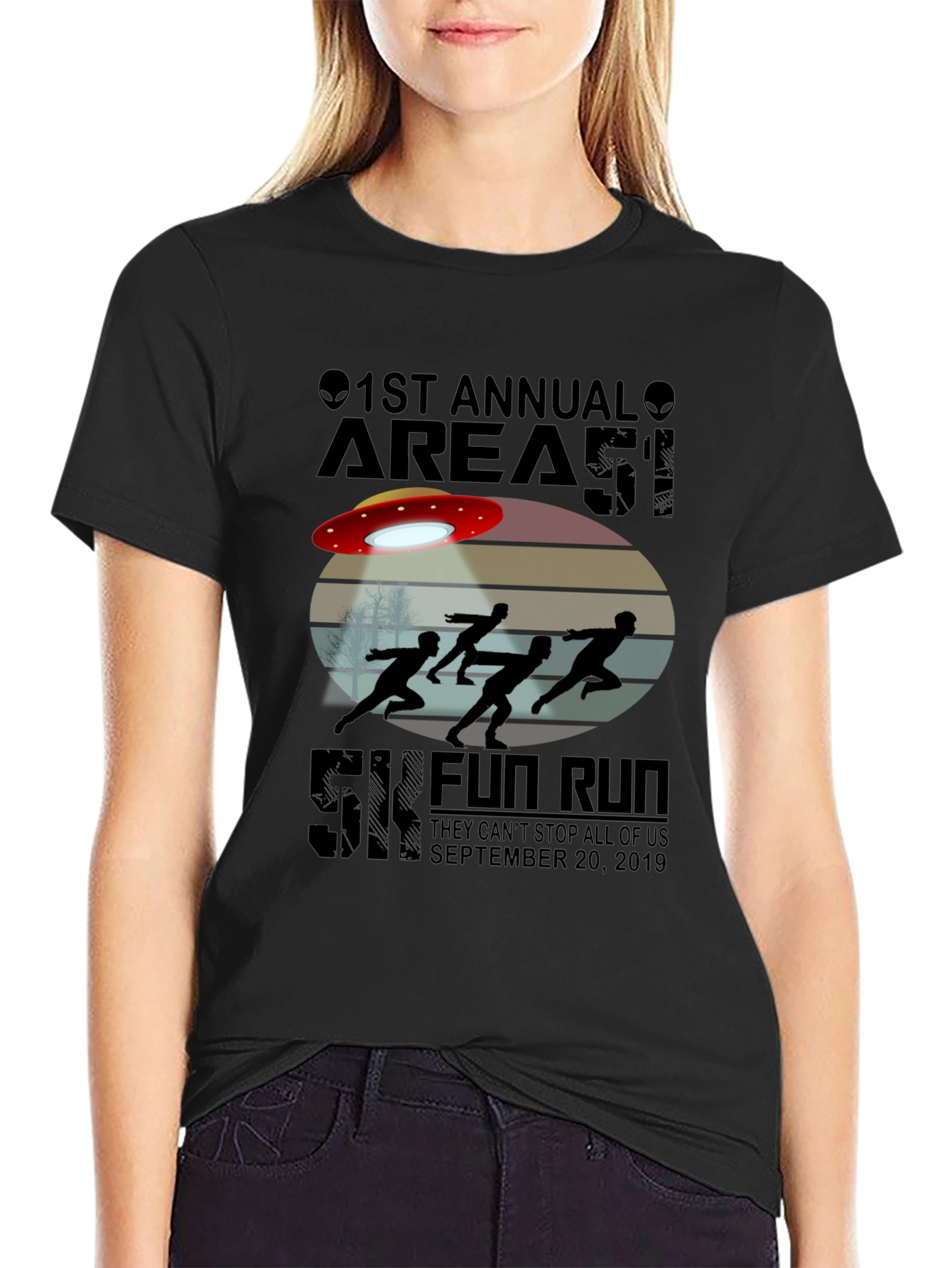 Area 51 5K Fun Run T-Shirt September 20 2019 Black