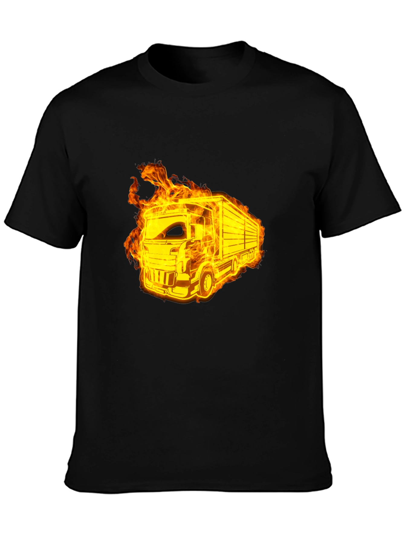 Flaming Truck Black T-Shirt