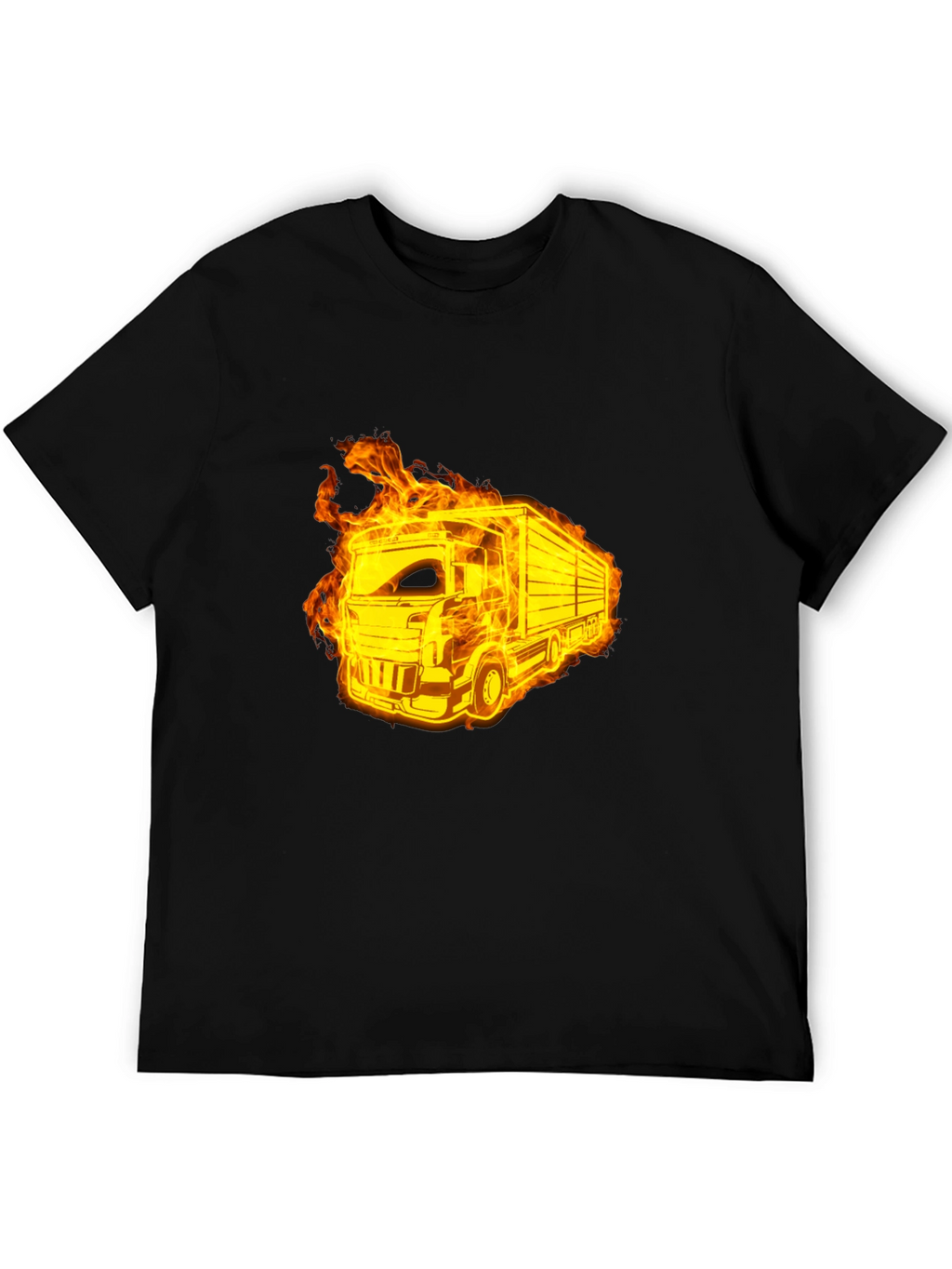 Flaming Truck Black T-Shirt