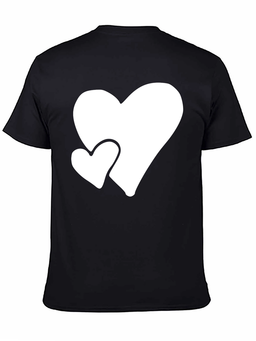 Black T-Shirt with White Hearts