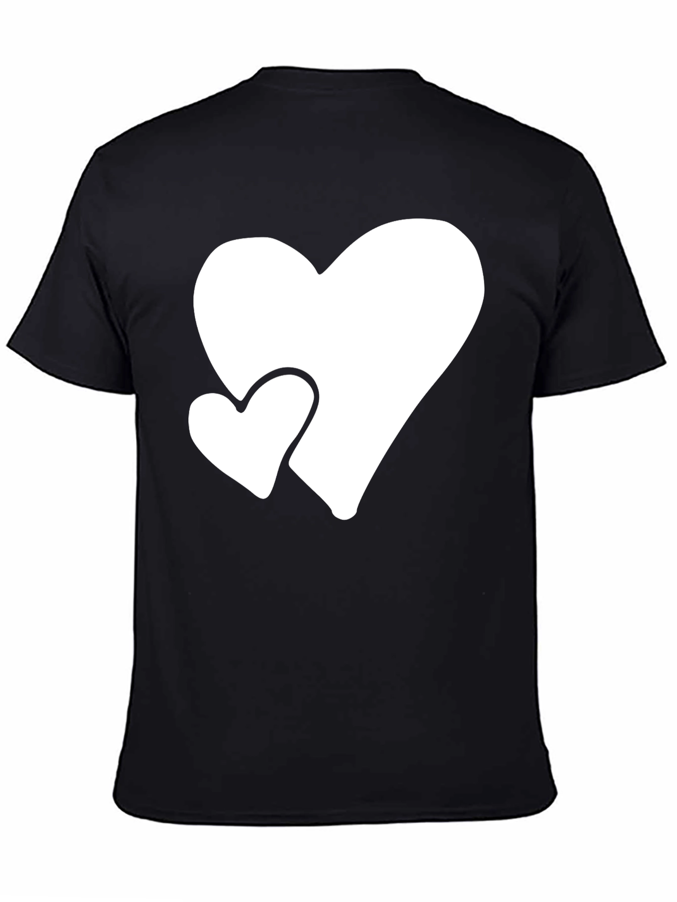 Black T-Shirt with White Hearts