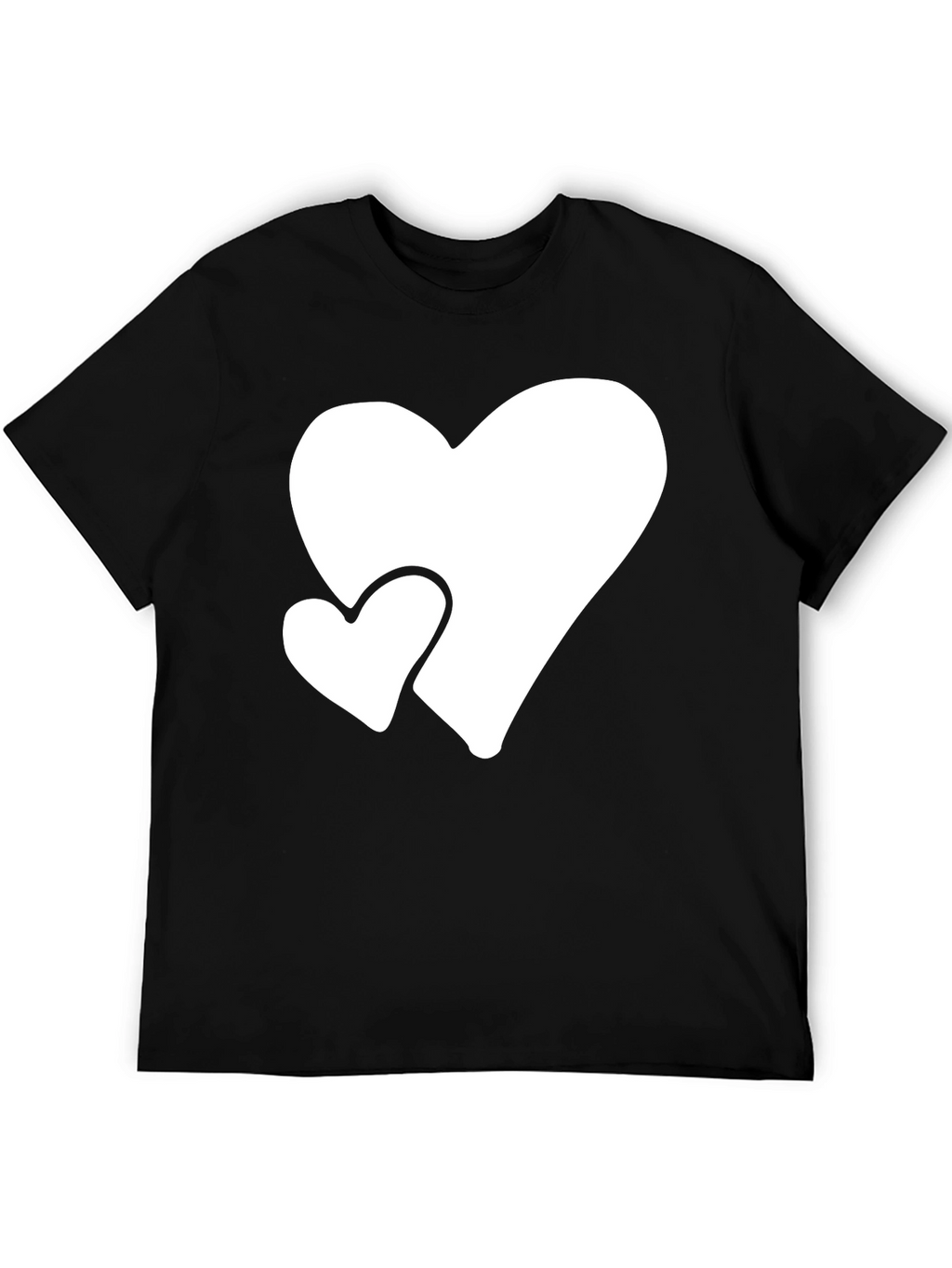 Black T-Shirt with White Hearts