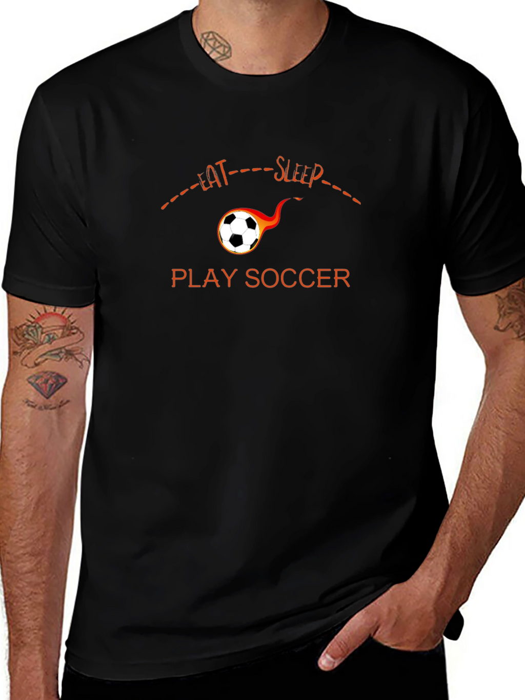 Eat Sleep Play Soccer T-Shirt - Black