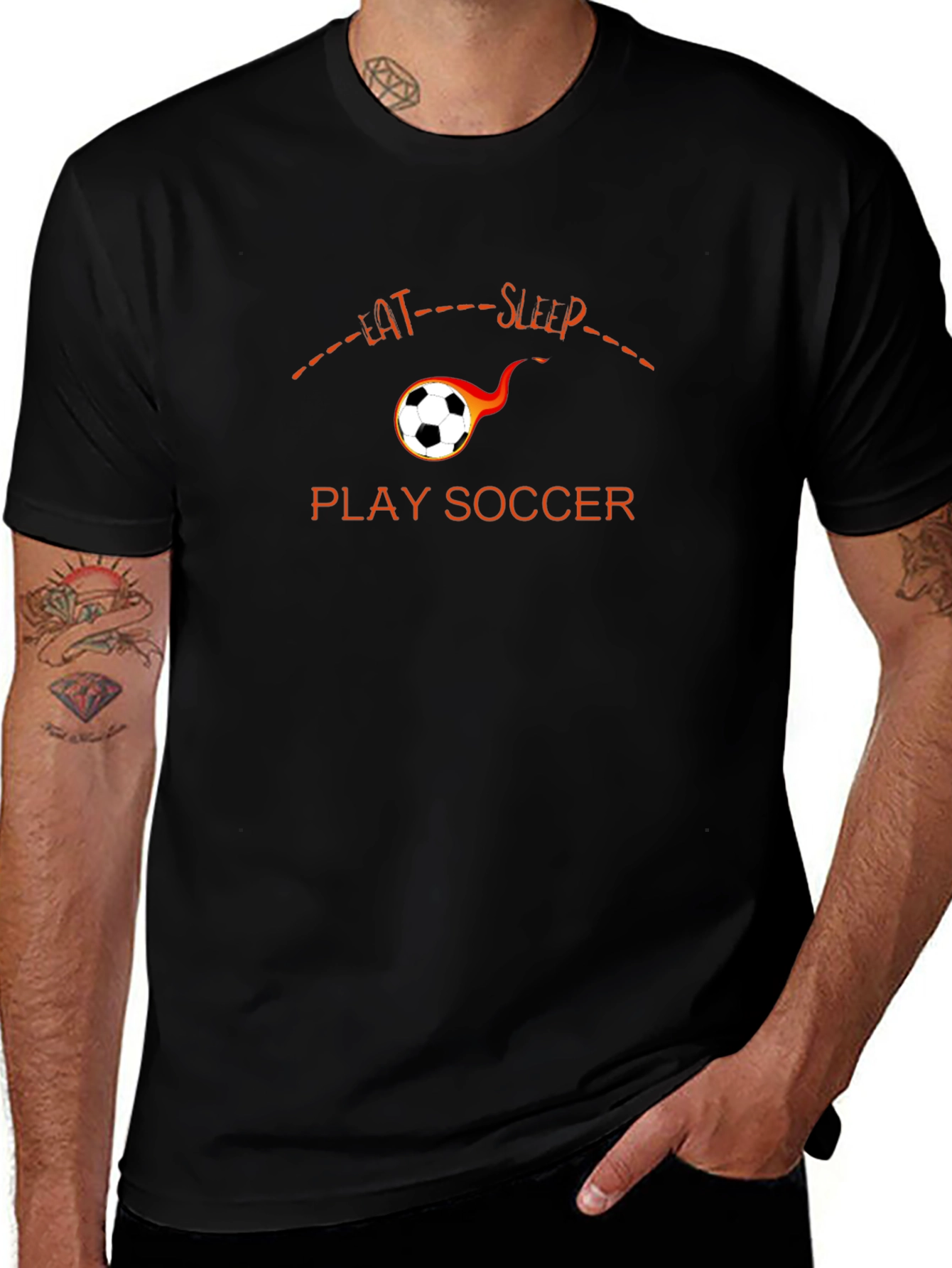 Eat Sleep Play Soccer T-Shirt - Black