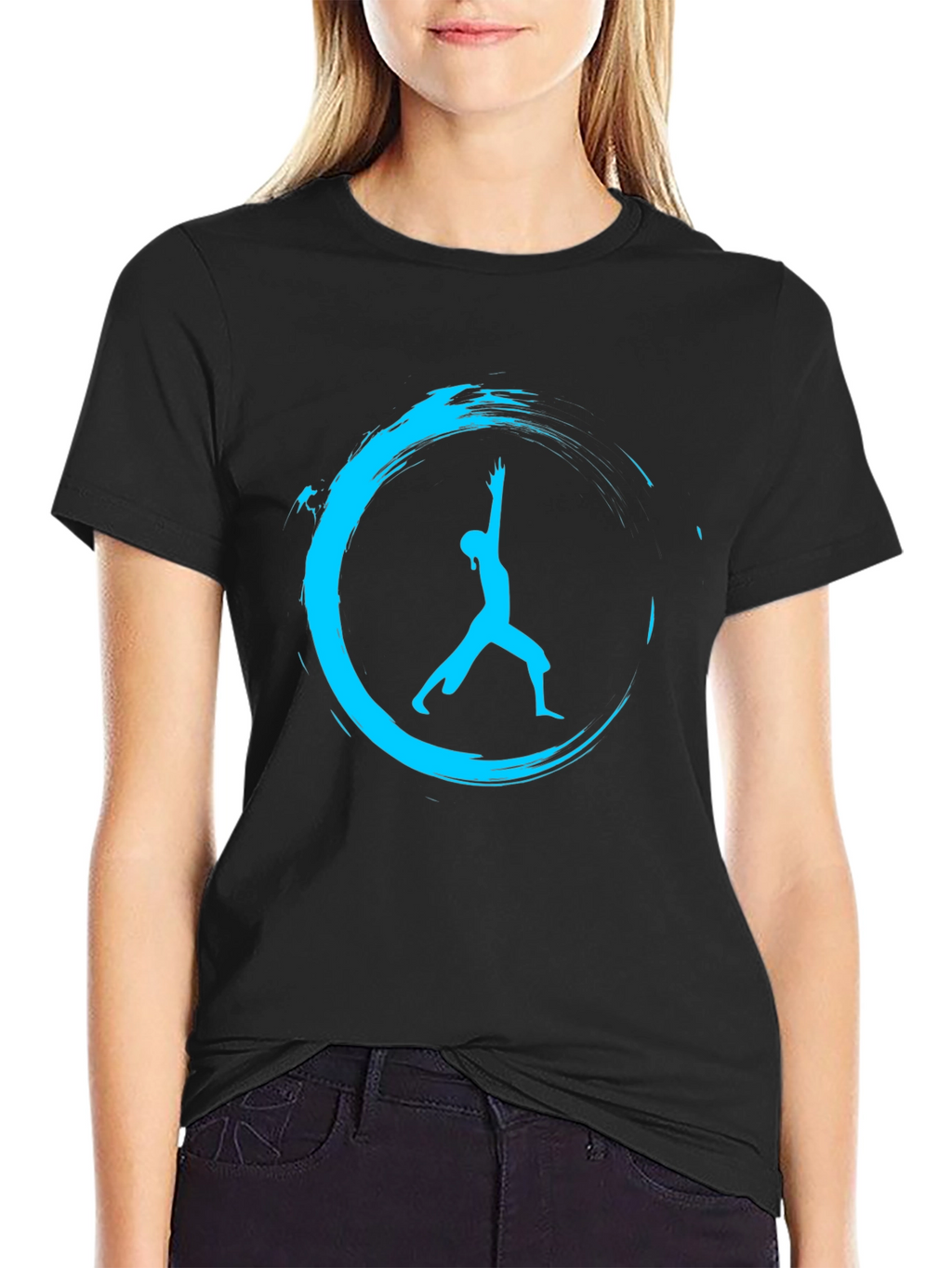 Zen Yoga Pose Black T-Shirt