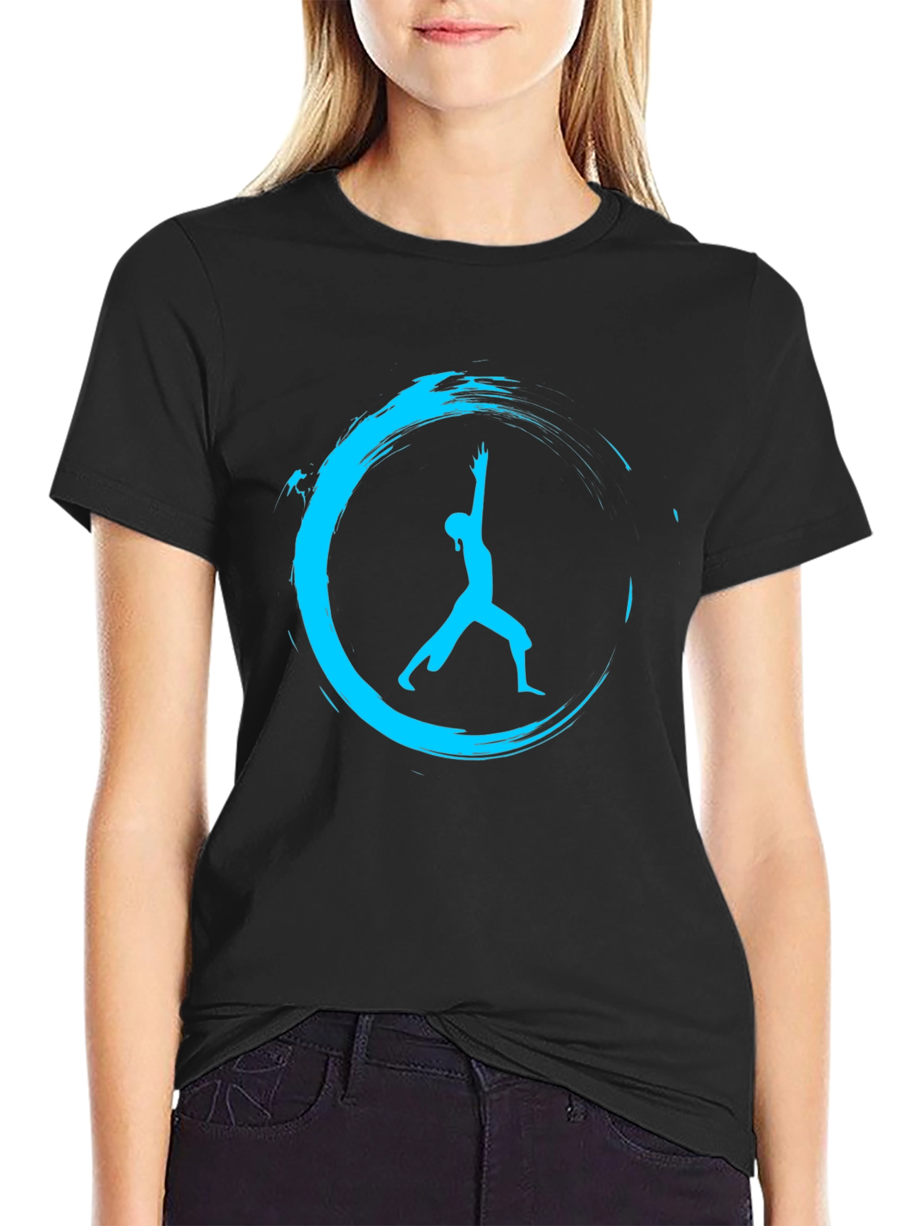 Zen Yoga Pose Black T-Shirt
