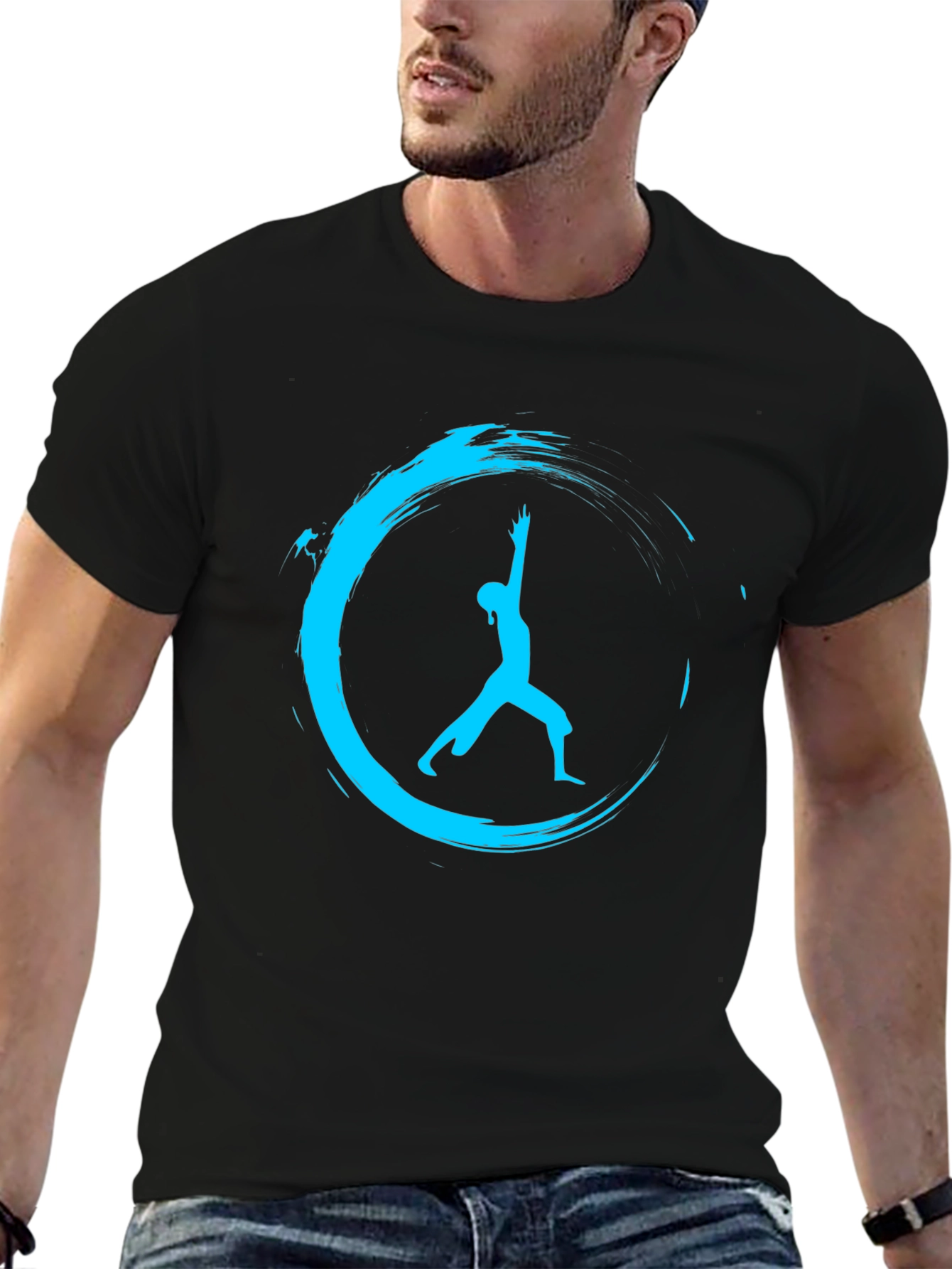 Zen Yoga Pose Black T-Shirt