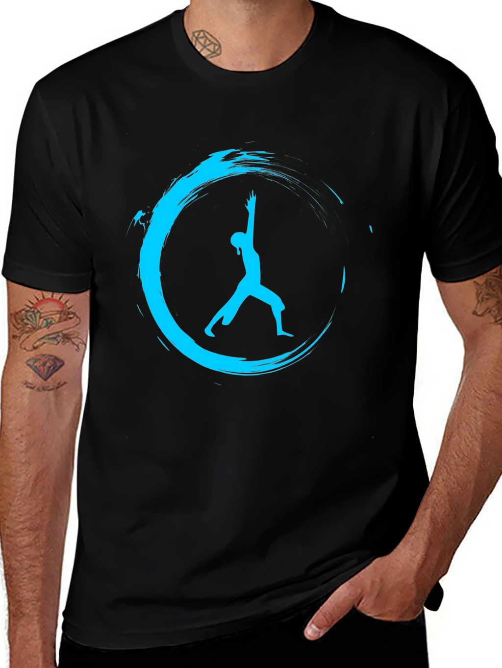 Zen Yoga Pose Black T-Shirt
