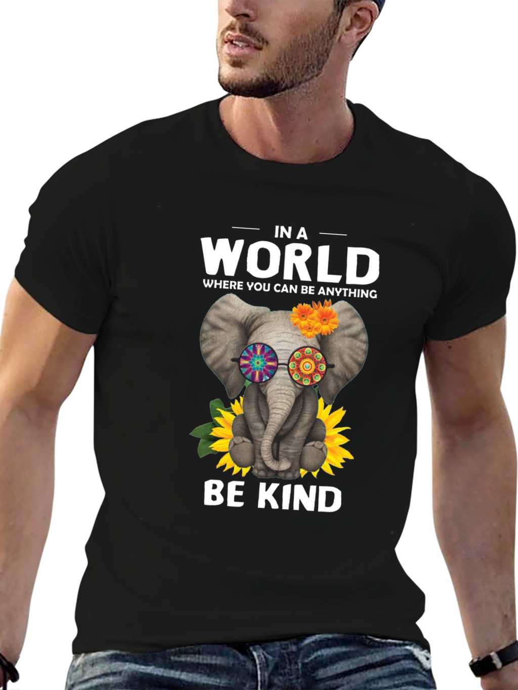 Be Kind Elephant T-Shirt - Hippie Style Tee