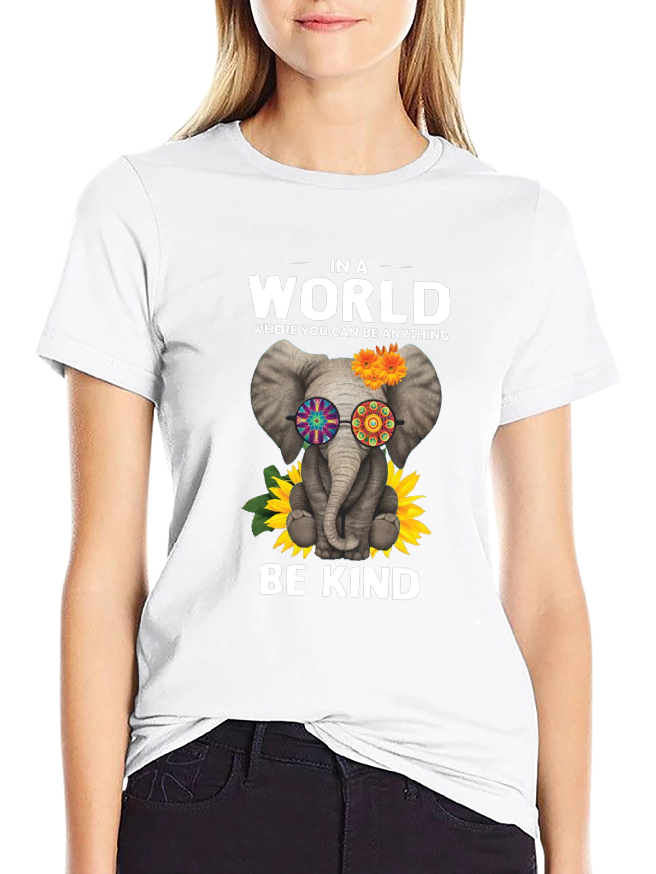 Be Kind Elephant T-Shirt - Hippie Style Tee