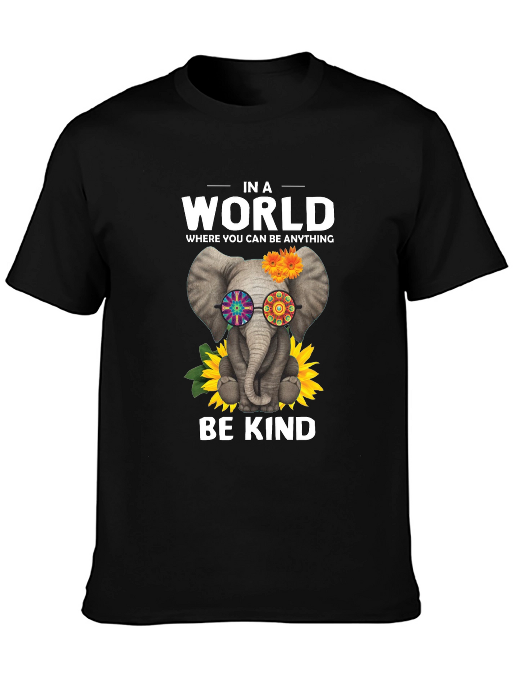 Be Kind Elephant T-Shirt - Hippie Style Tee