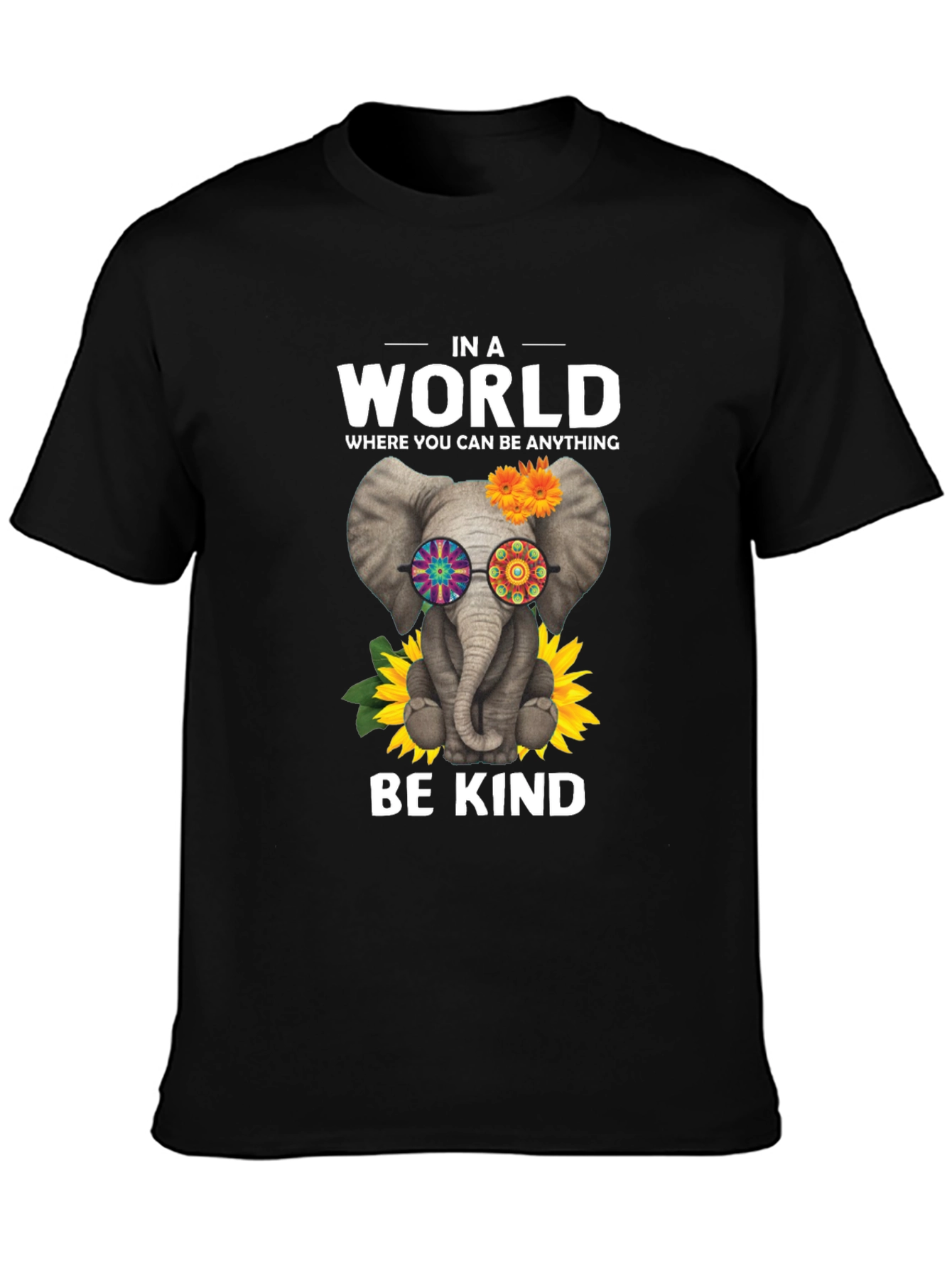 Be Kind Elephant T-Shirt - Hippie Style Tee