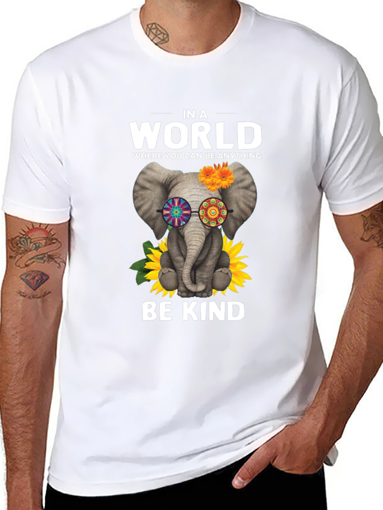 Be Kind Elephant T-Shirt - Hippie Style Tee