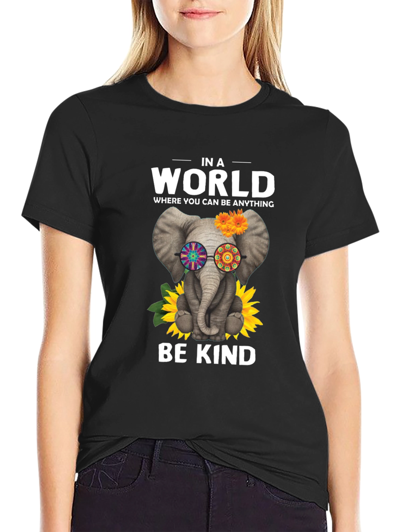 Be Kind Elephant T-Shirt - Hippie Style Tee