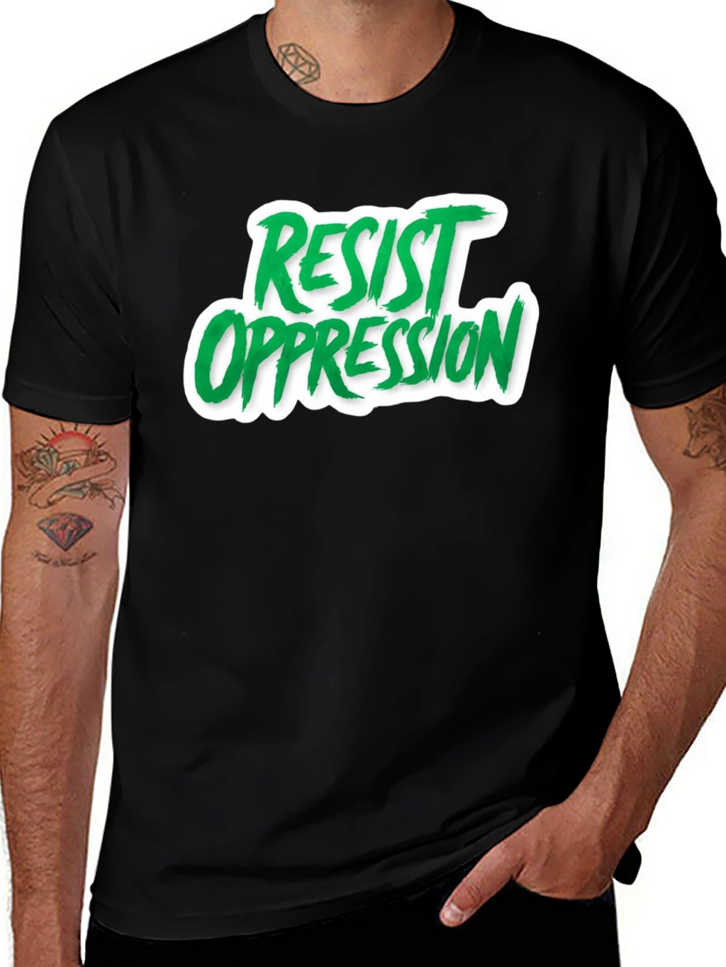 Resist Oppression Graphic Tee - Black