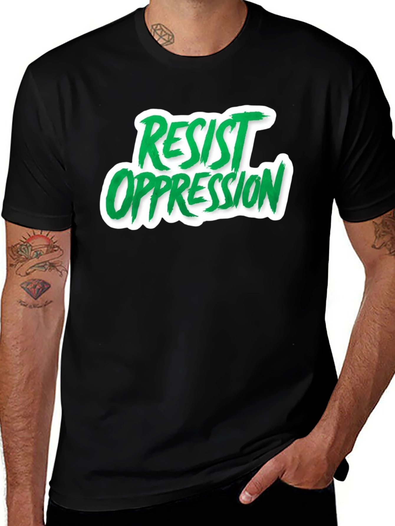 Resist Oppression Graphic Tee - Black
