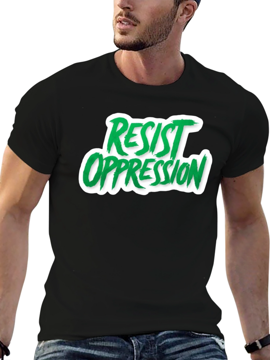 Resist Oppression Graphic Tee - Black