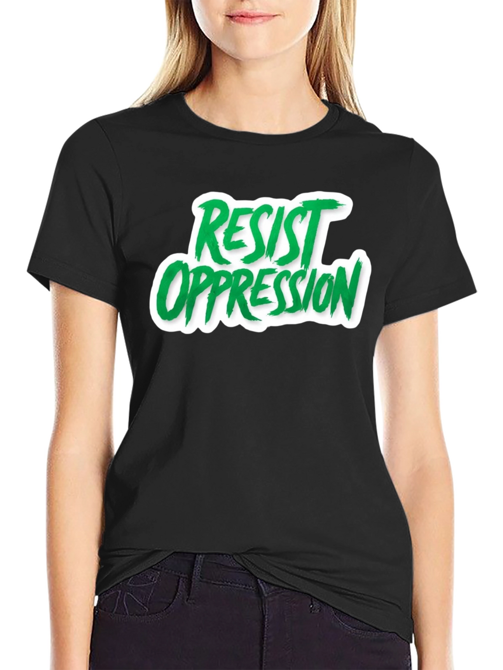 Resist Oppression Graphic Tee - Black