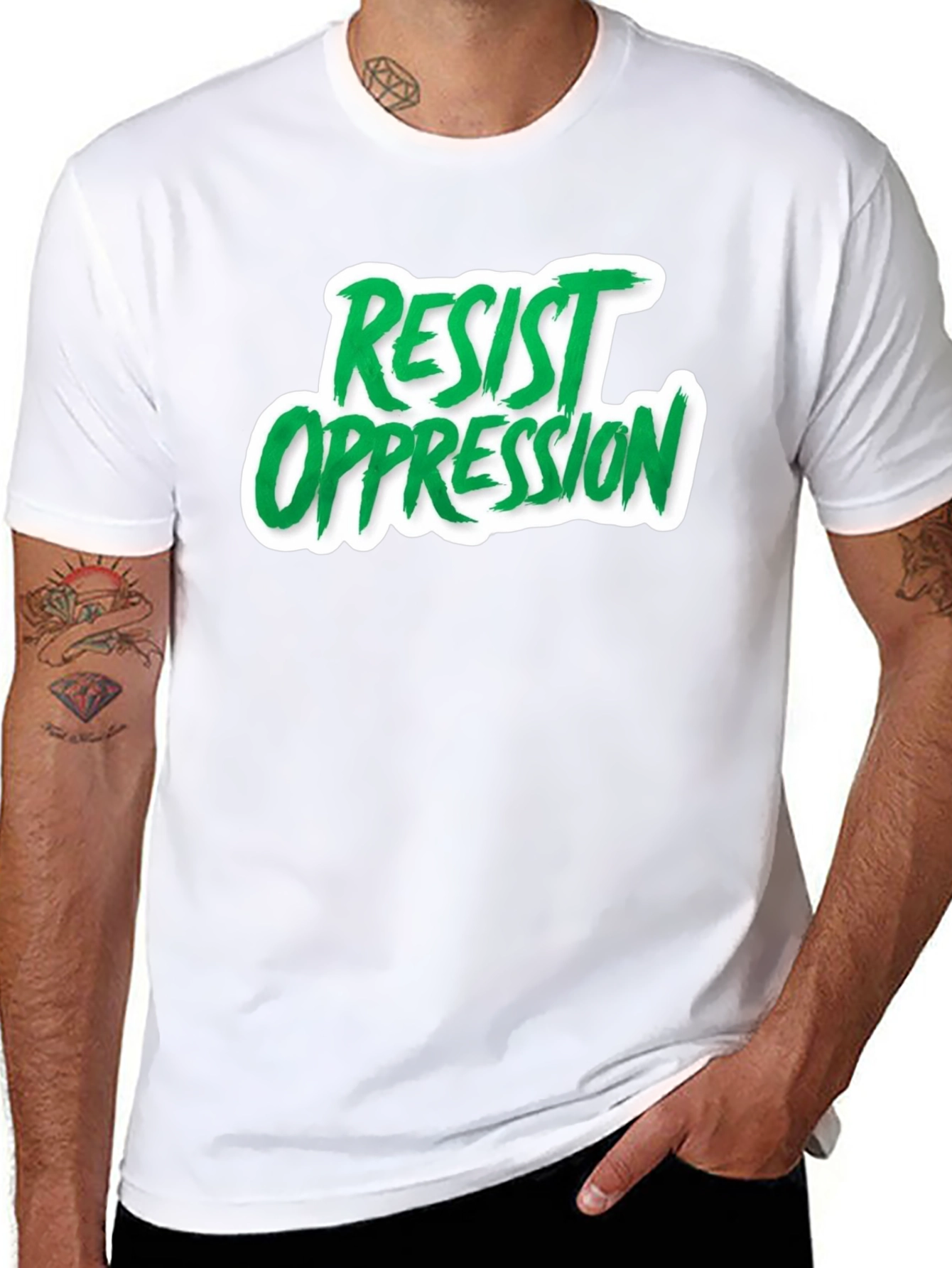 Resist Oppression Graphic Tee - Black