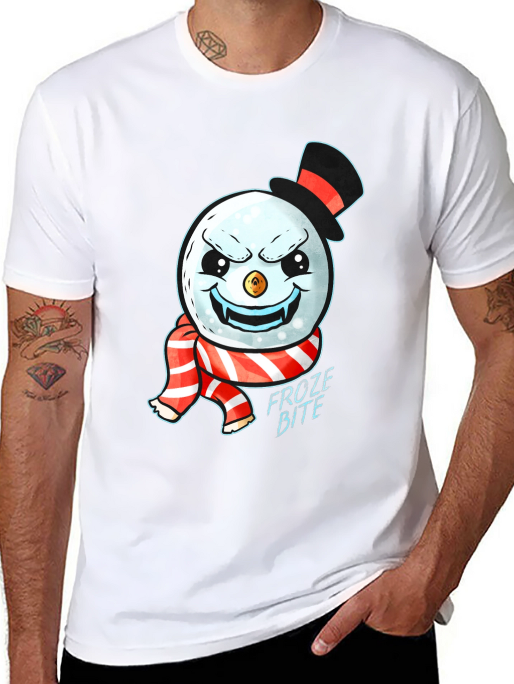 Froze Bite Graphic Tee - Vampire Snowman