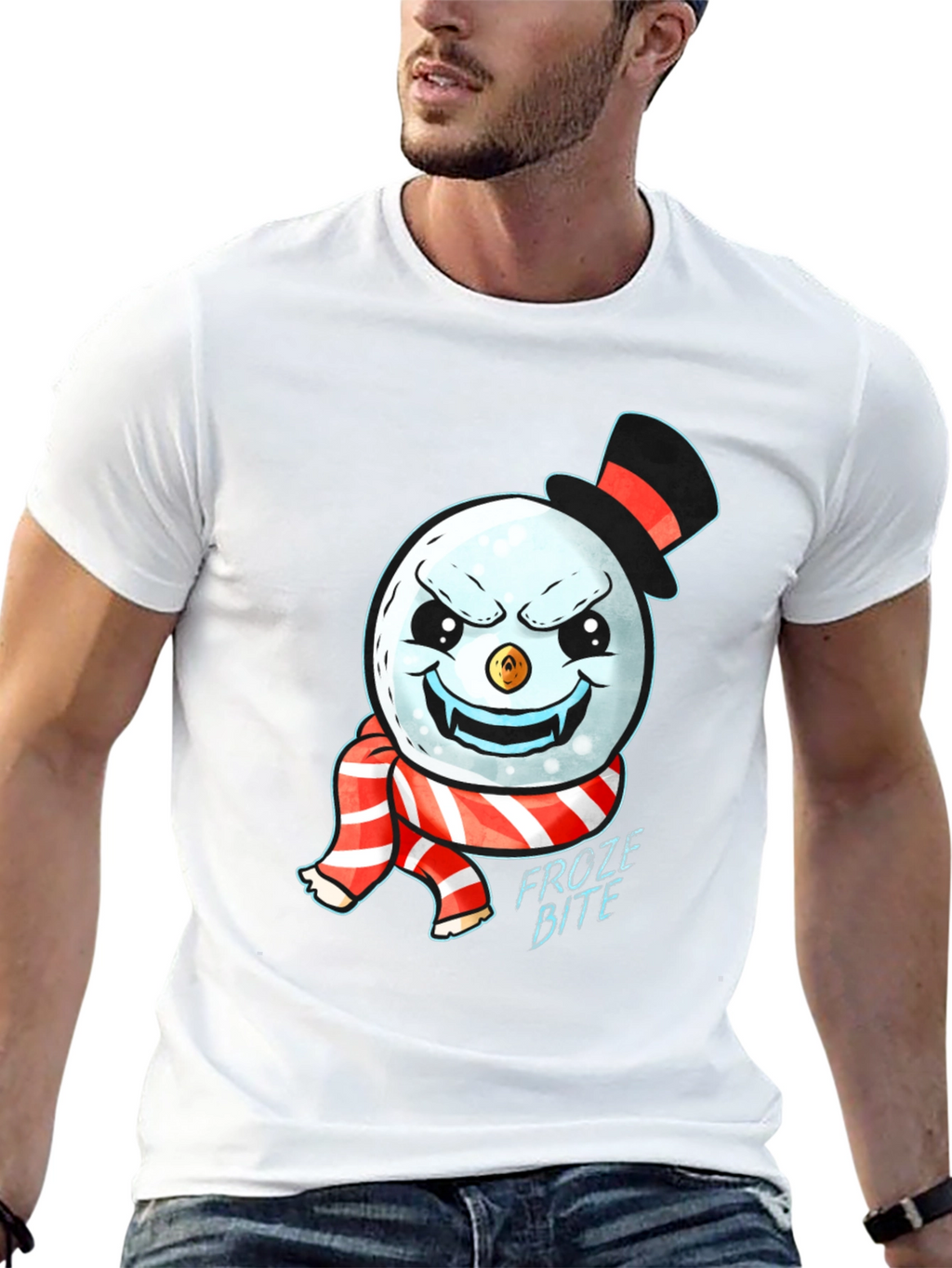 Froze Bite Graphic Tee - Vampire Snowman