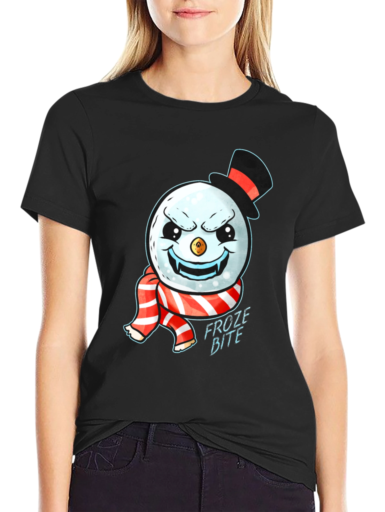 Froze Bite Graphic Tee - Vampire Snowman