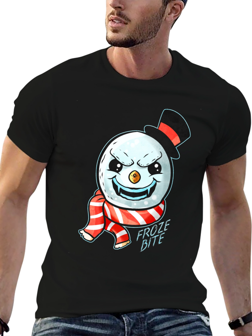 Froze Bite Graphic Tee - Vampire Snowman