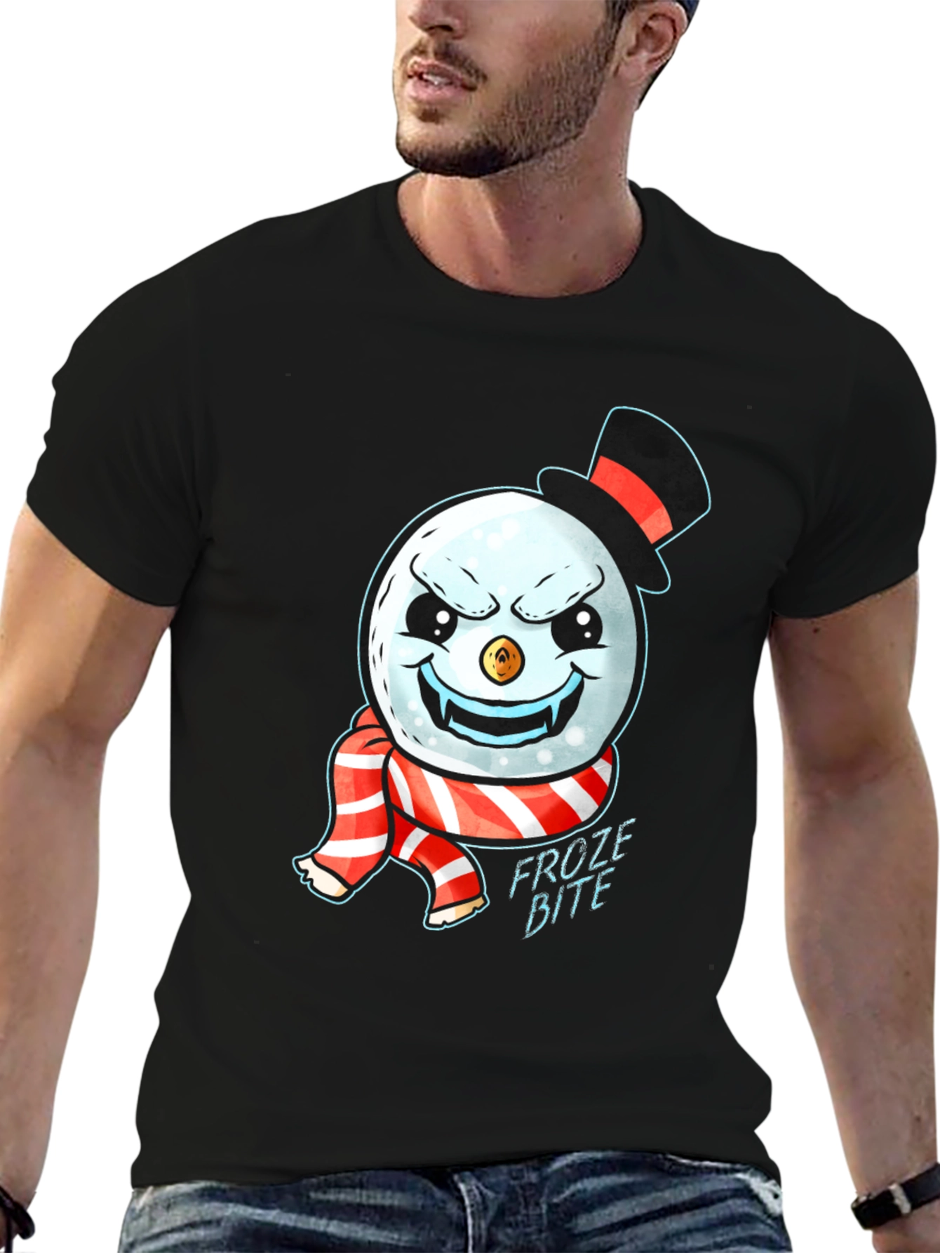 Froze Bite Graphic Tee - Vampire Snowman