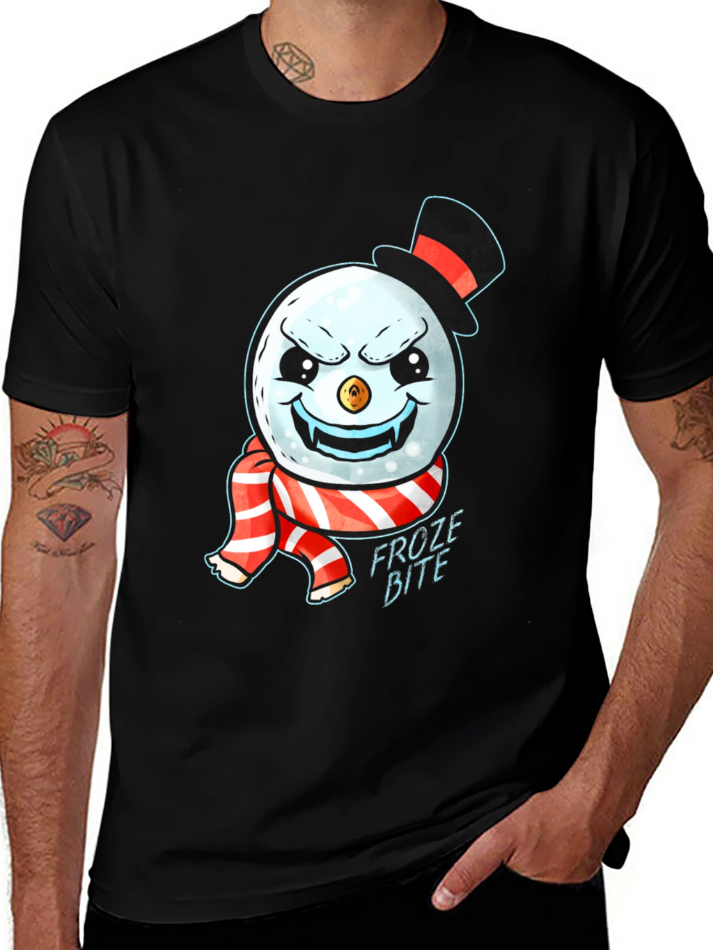Froze Bite Graphic Tee - Vampire Snowman