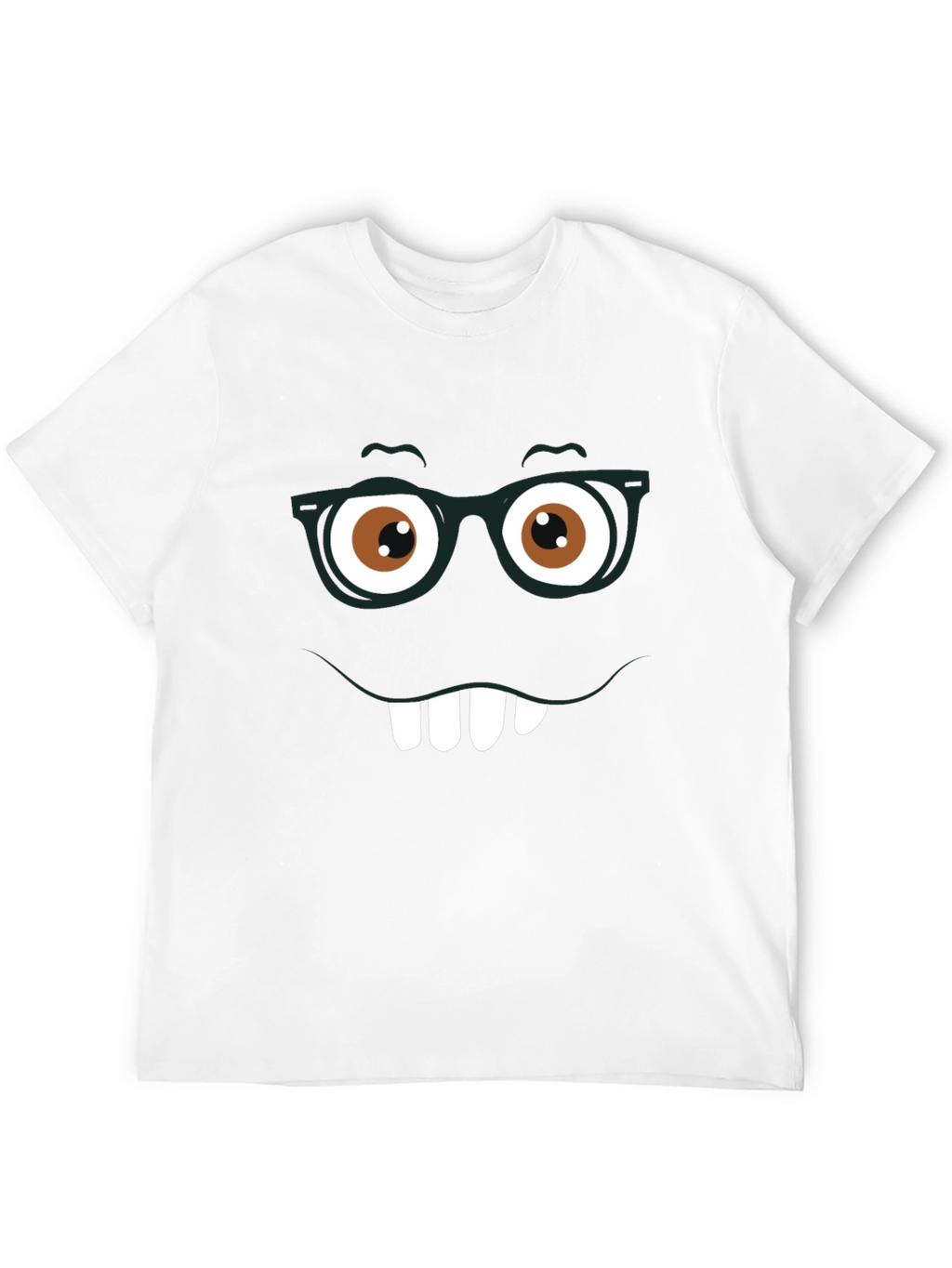 Funny Face Graphic Tee - Nerdy Smile