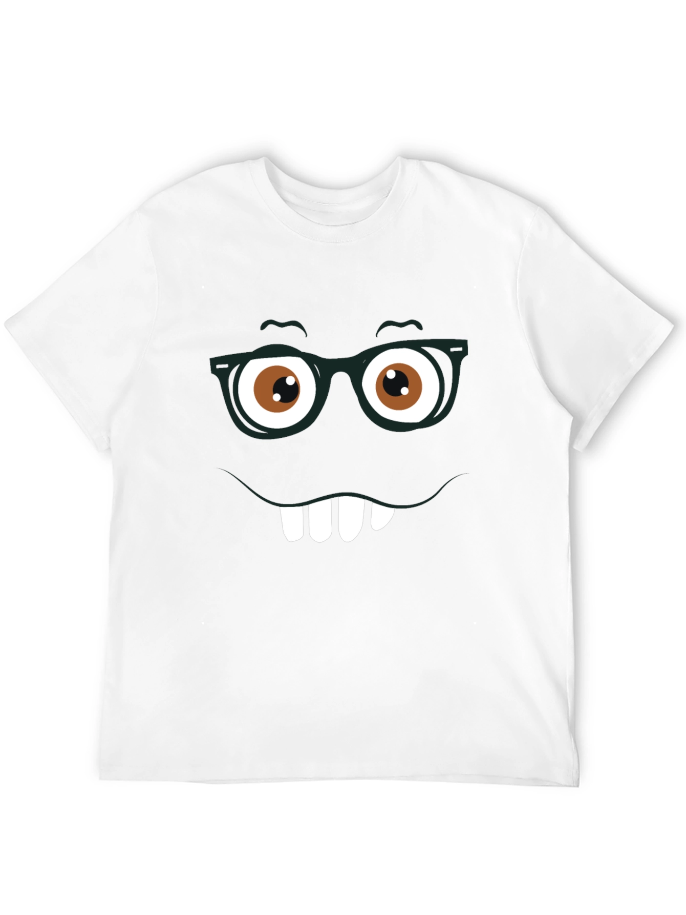 Funny Face Graphic Tee - Nerdy Smile