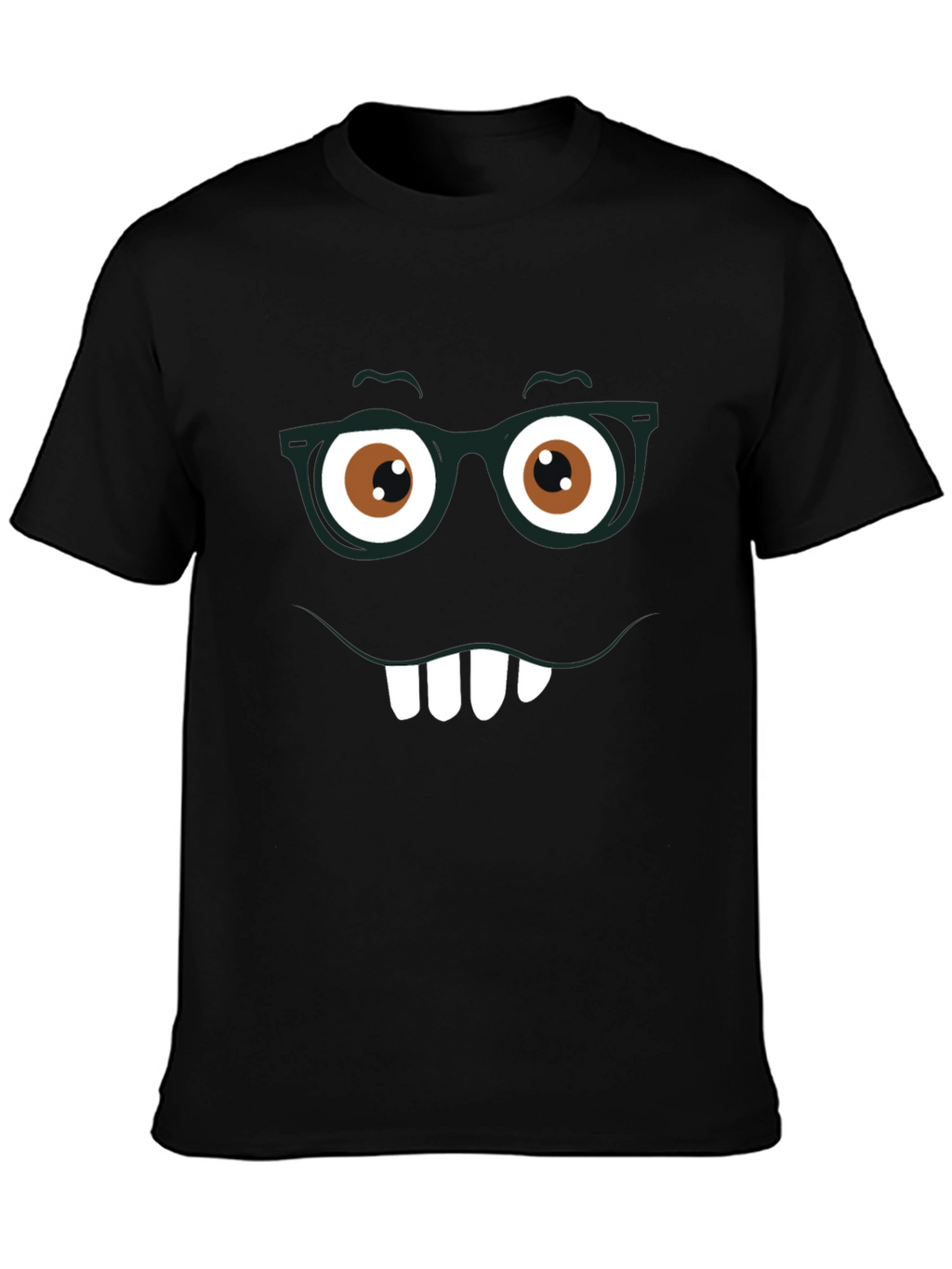 Funny Face Graphic Tee - Nerdy Smile
