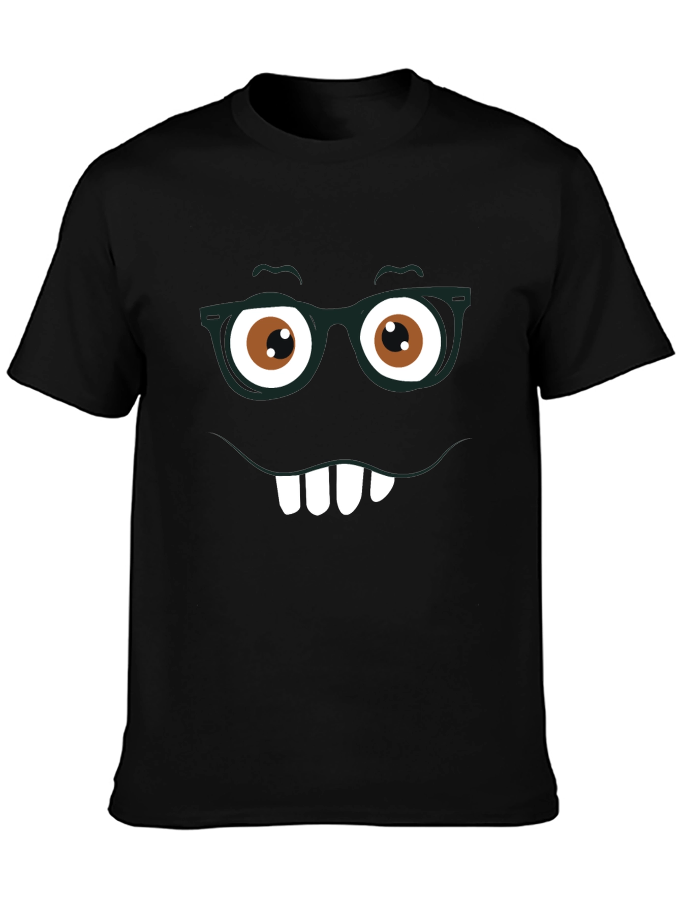 Funny Face Graphic Tee - Nerdy Smile