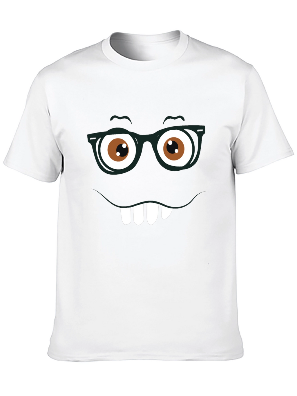 Funny Face Graphic Tee - Nerdy Smile