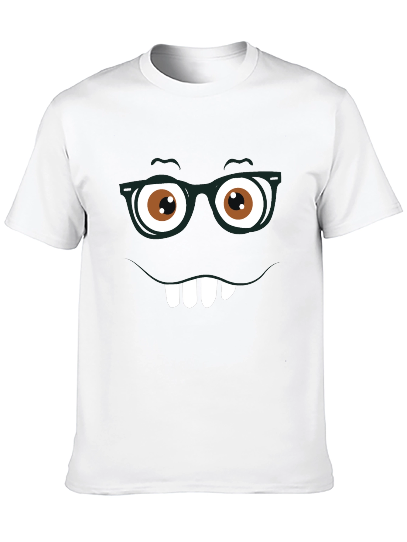 Funny Face Graphic Tee - Nerdy Smile