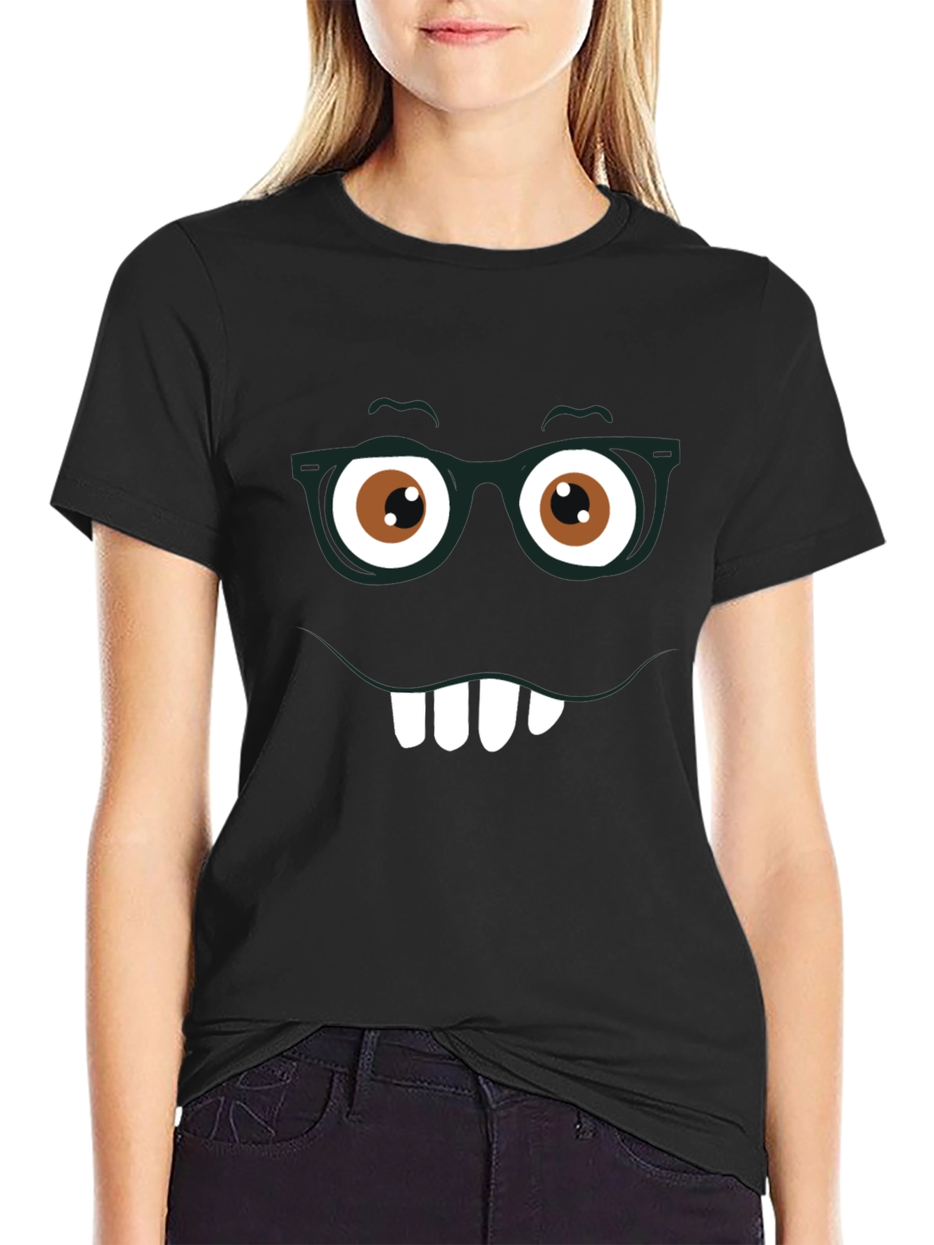 Funny Face Graphic Tee - Nerdy Smile