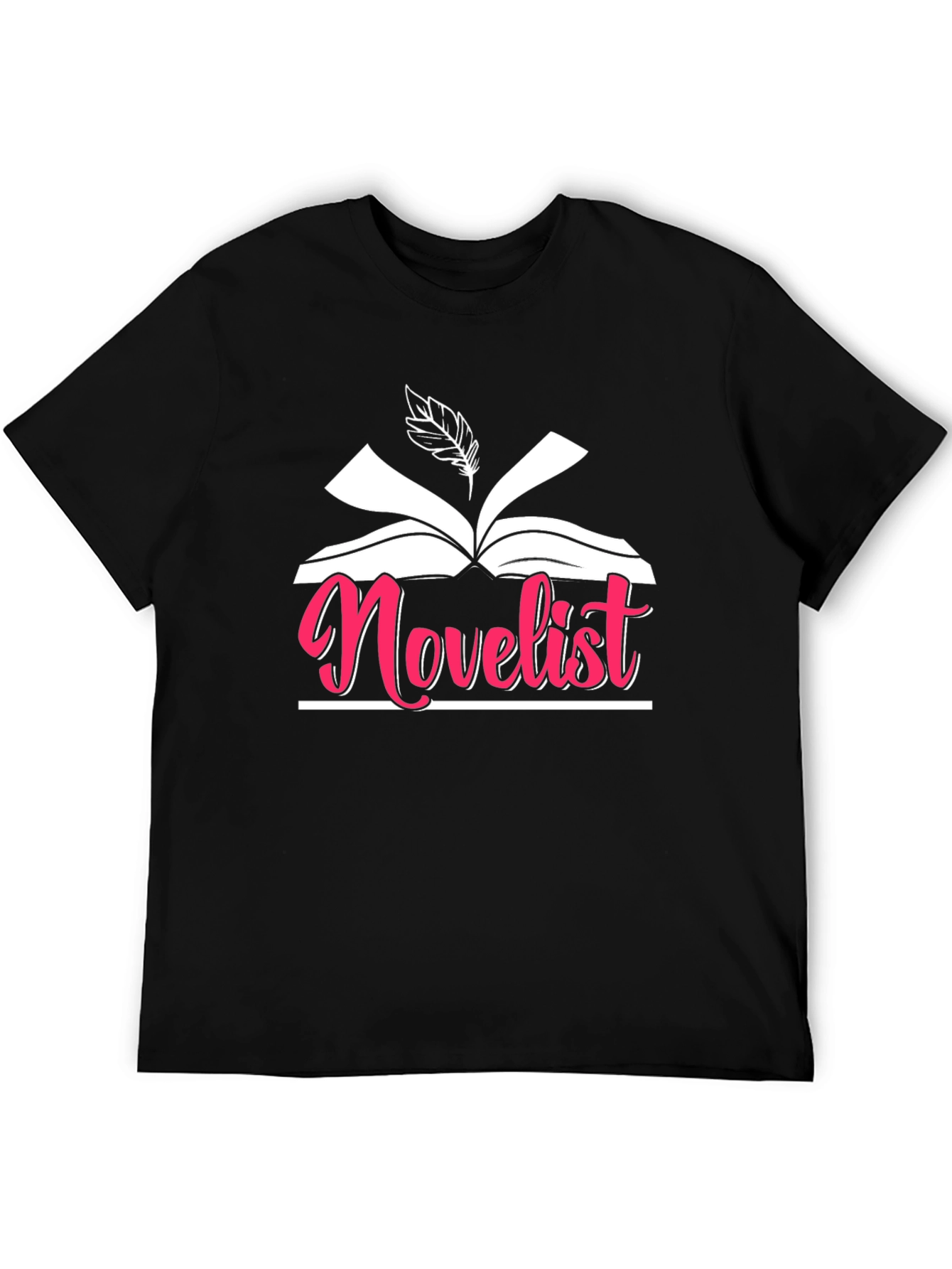 Novel Writer Graphic Tee - Black Cotton Novelist Shirt