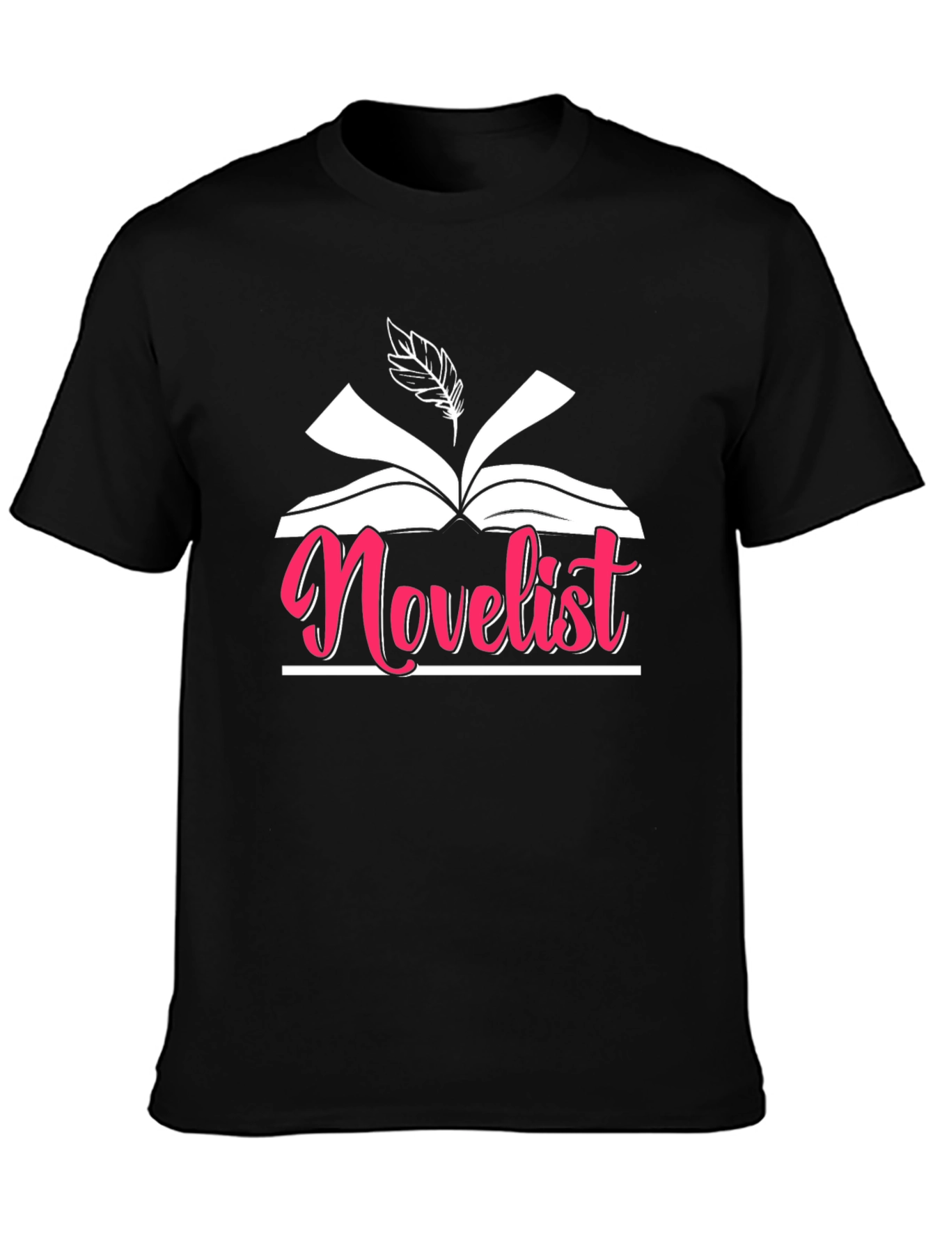 Novel Writer Graphic Tee - Black Cotton Novelist Shirt