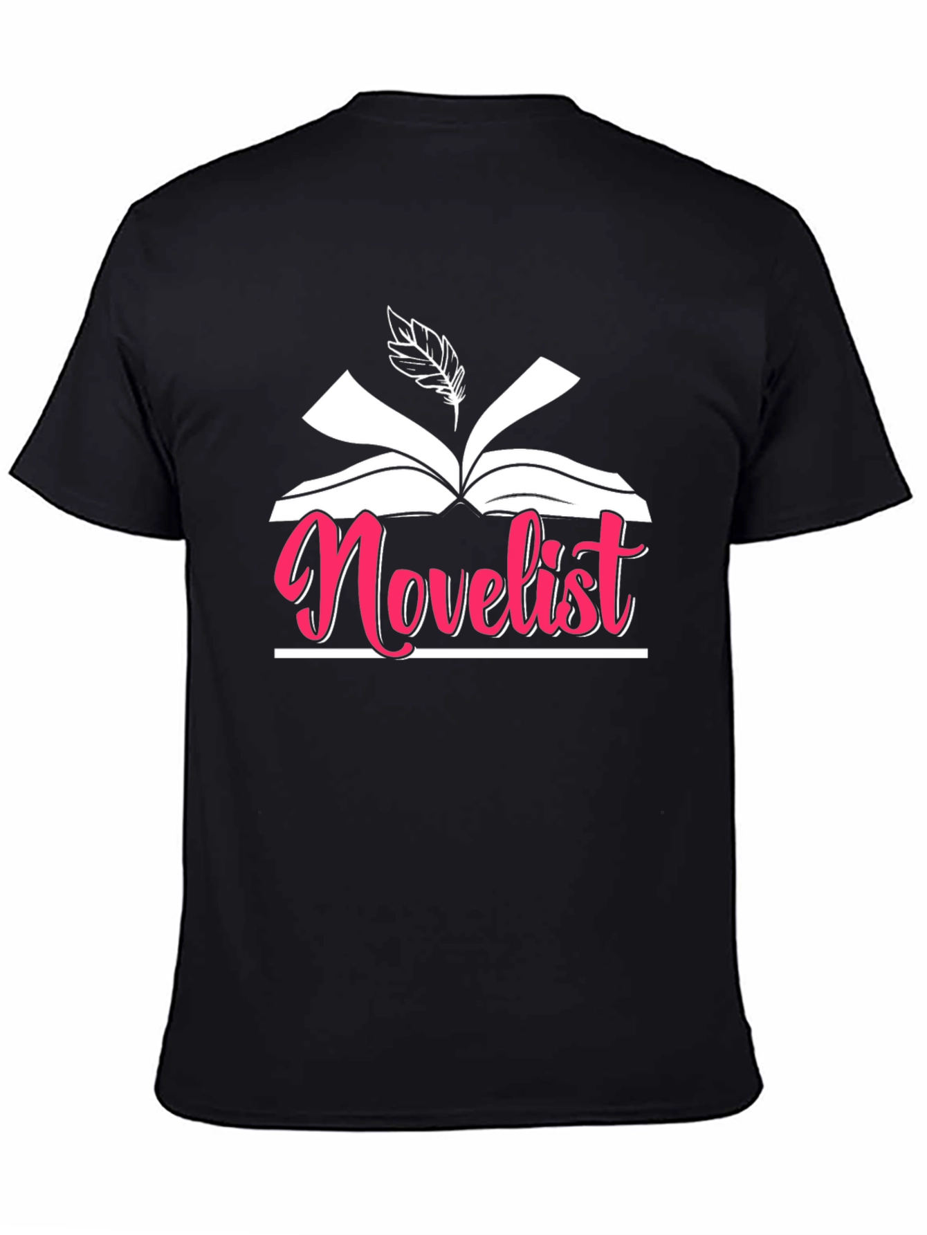 Novel Writer Graphic Tee - Black Cotton Novelist Shirt
