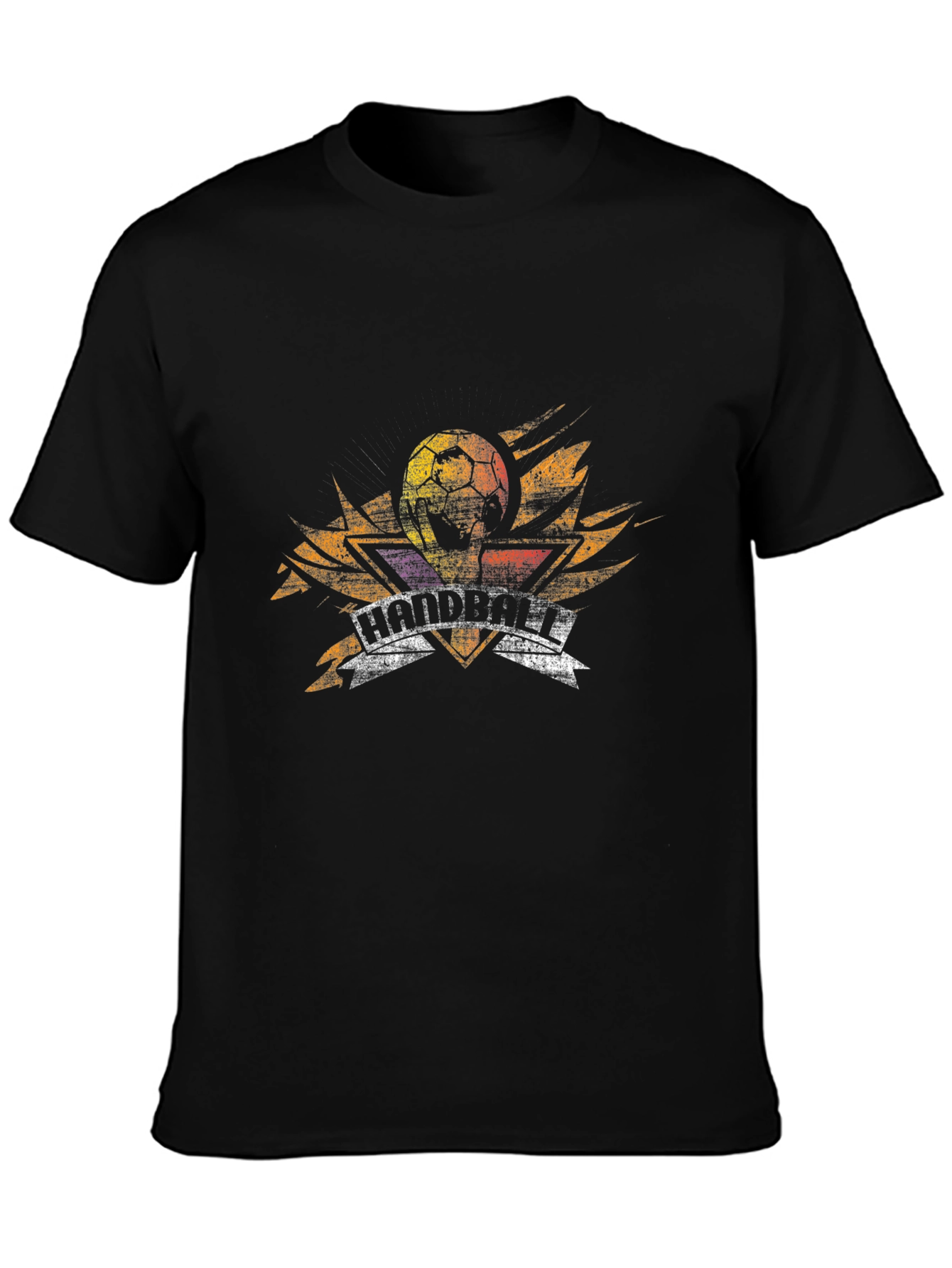 Handball Graphic Print Black T-Shirt