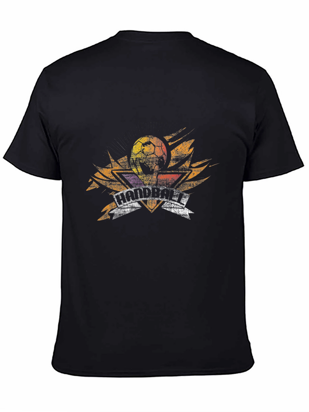 Handball Graphic Print Black T-Shirt