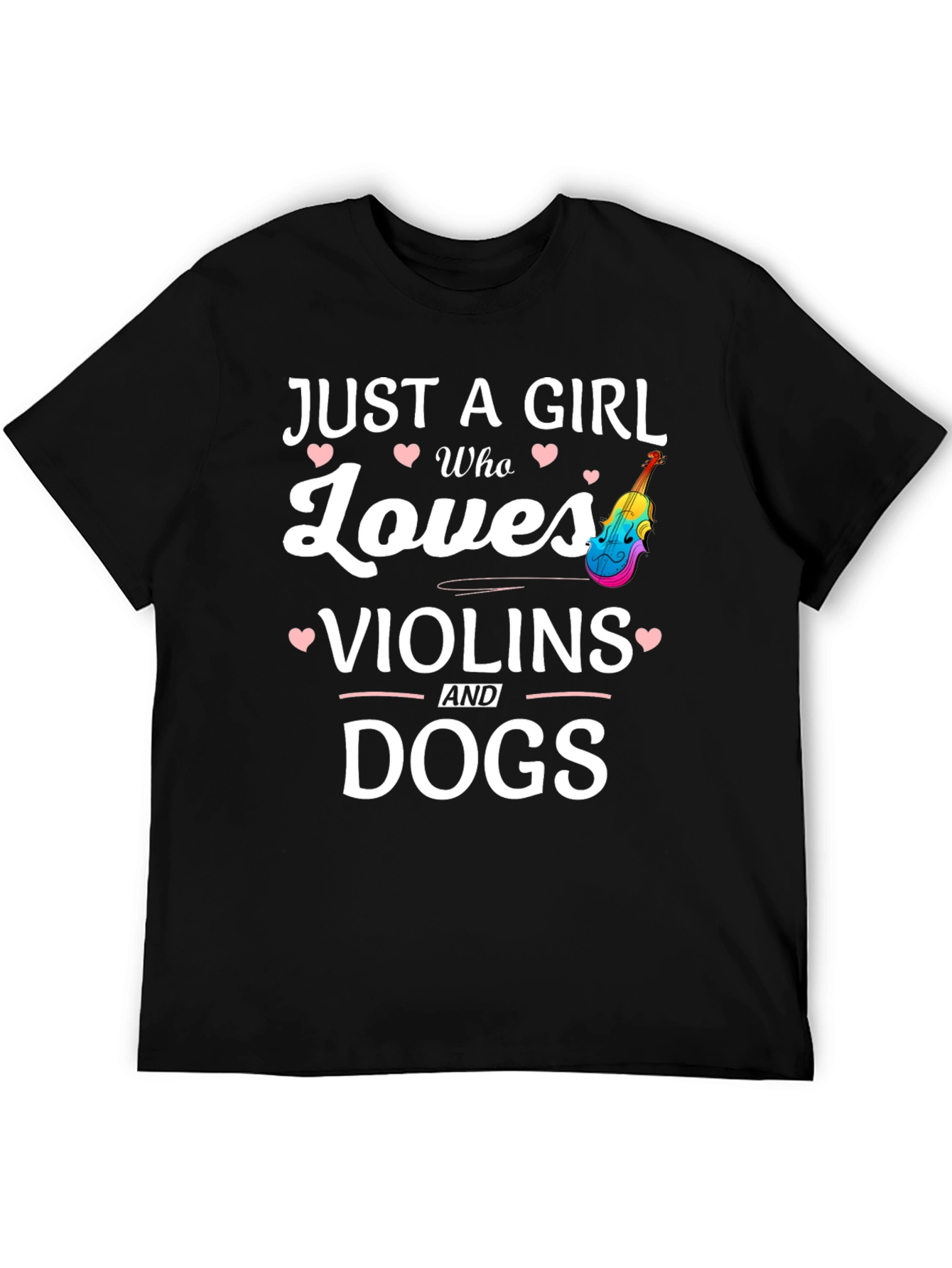 Girl Who Loves Violins and Dogs T-Shirt