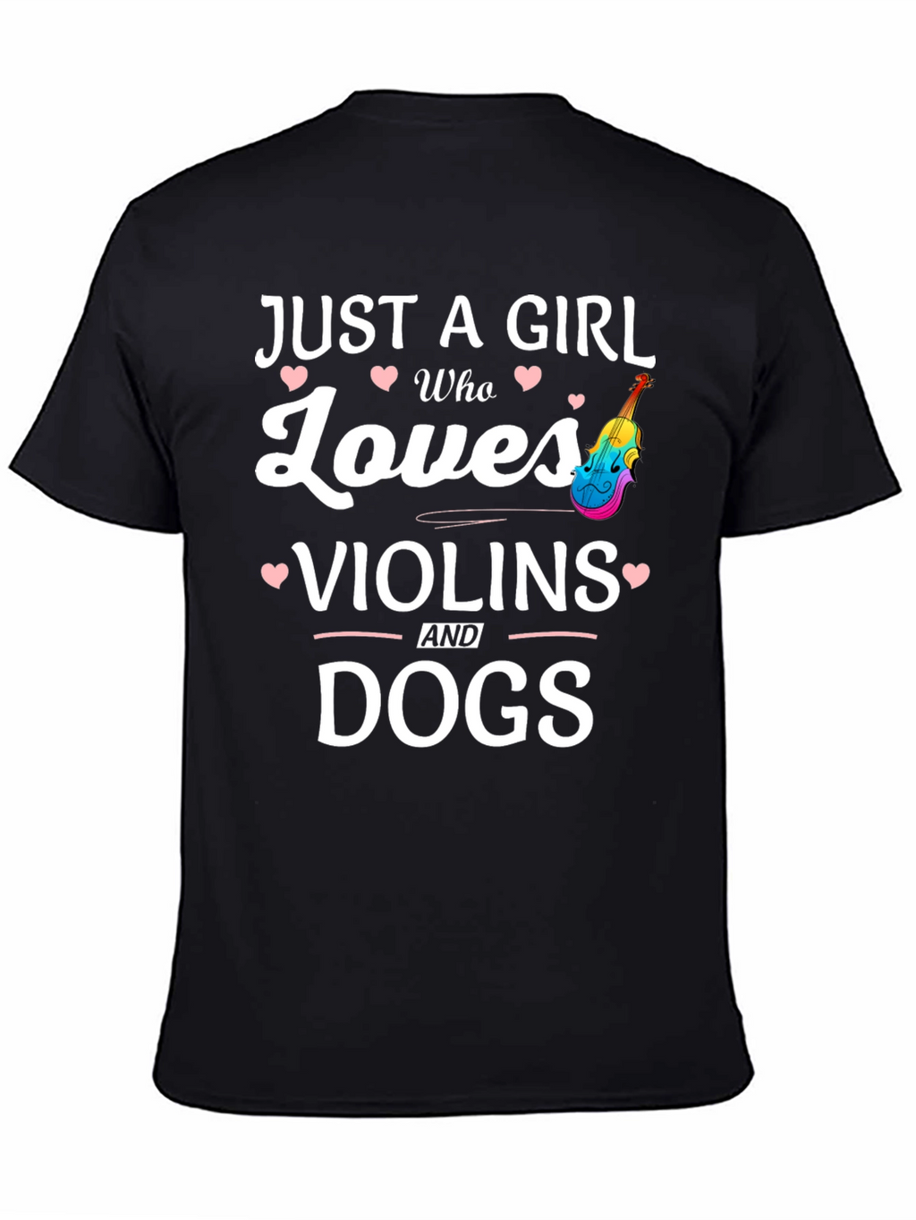 Girl Who Loves Violins and Dogs T-Shirt
