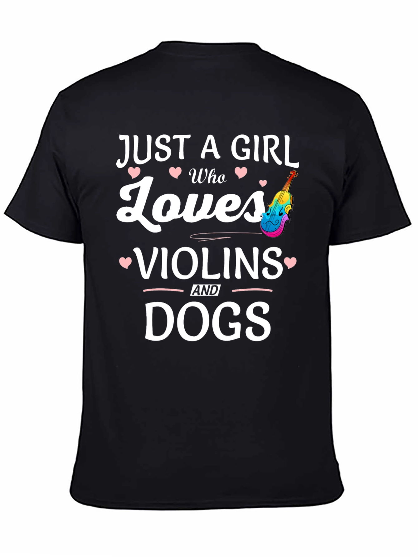 Girl Who Loves Violins and Dogs T-Shirt