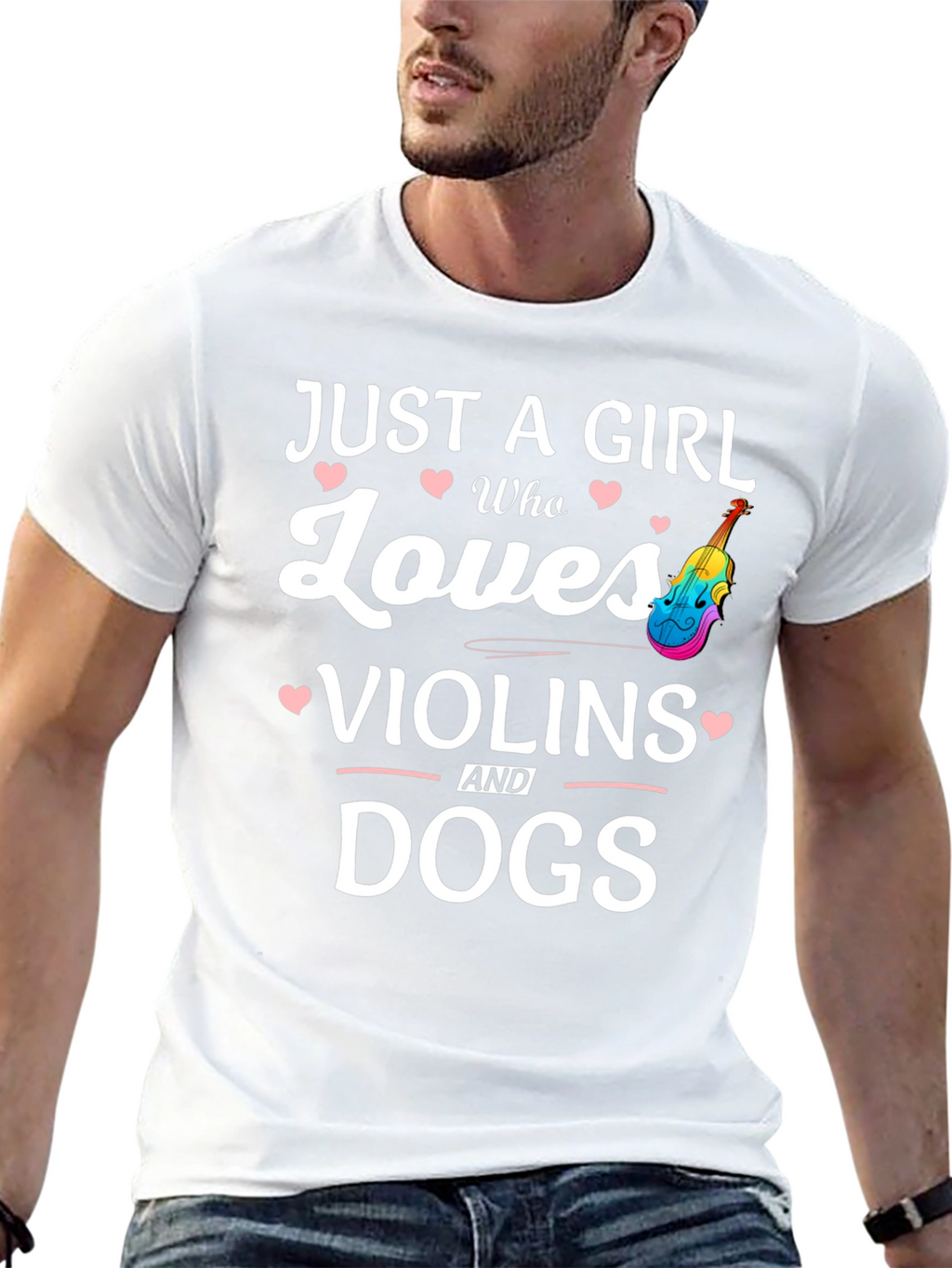 Girl Who Loves Violins and Dogs T-Shirt