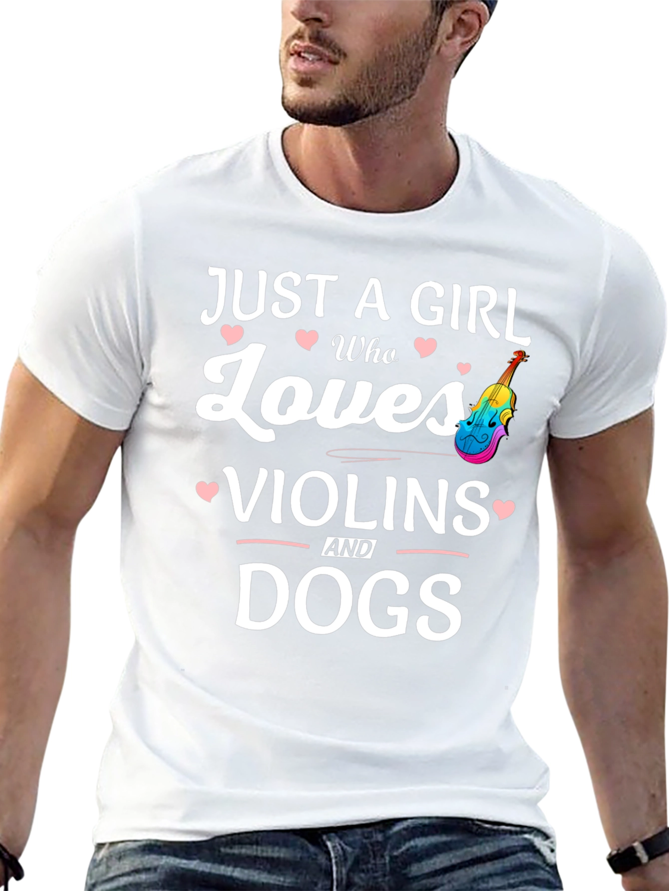 Girl Who Loves Violins and Dogs T-Shirt