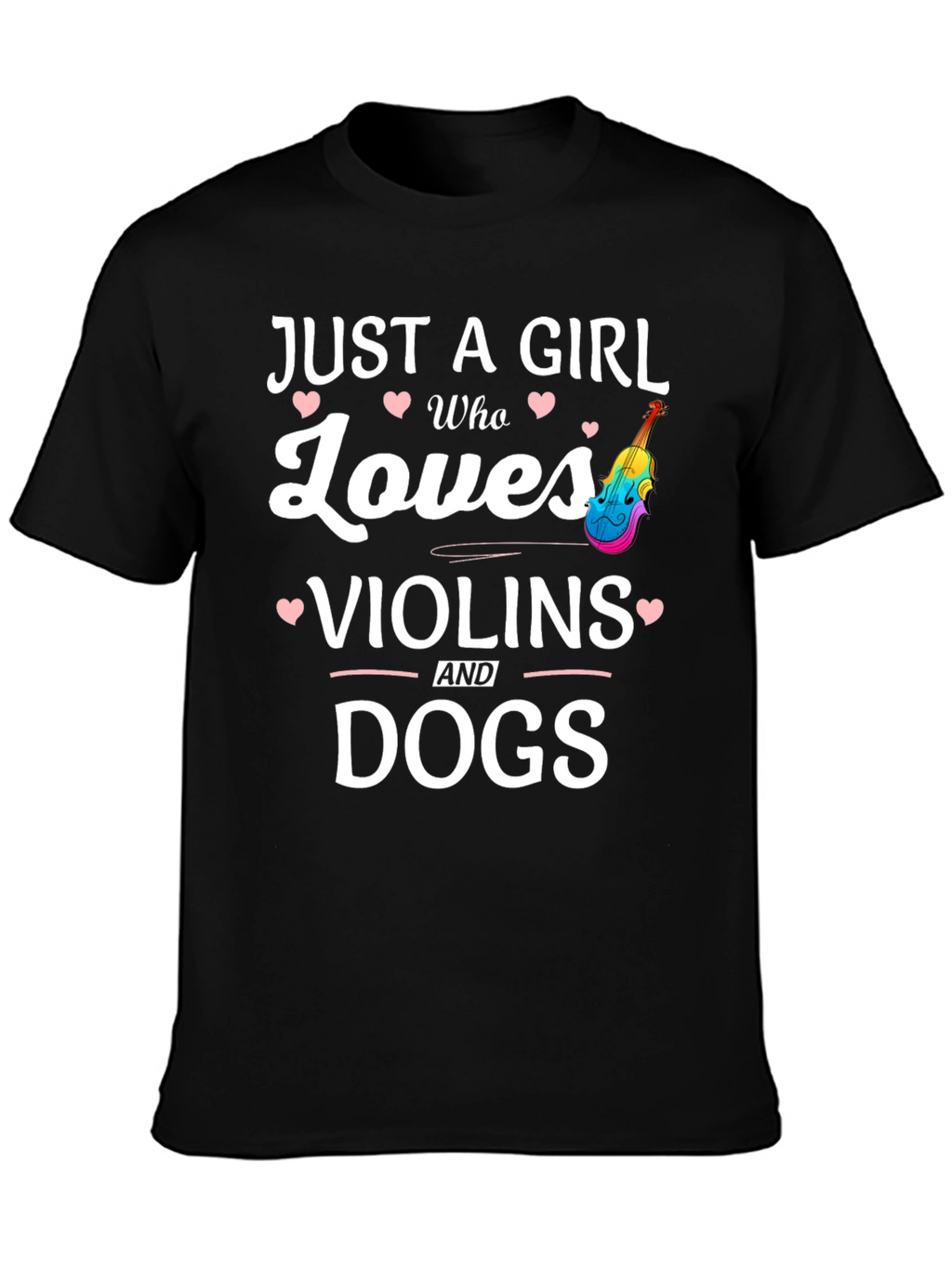 Girl Who Loves Violins and Dogs T-Shirt