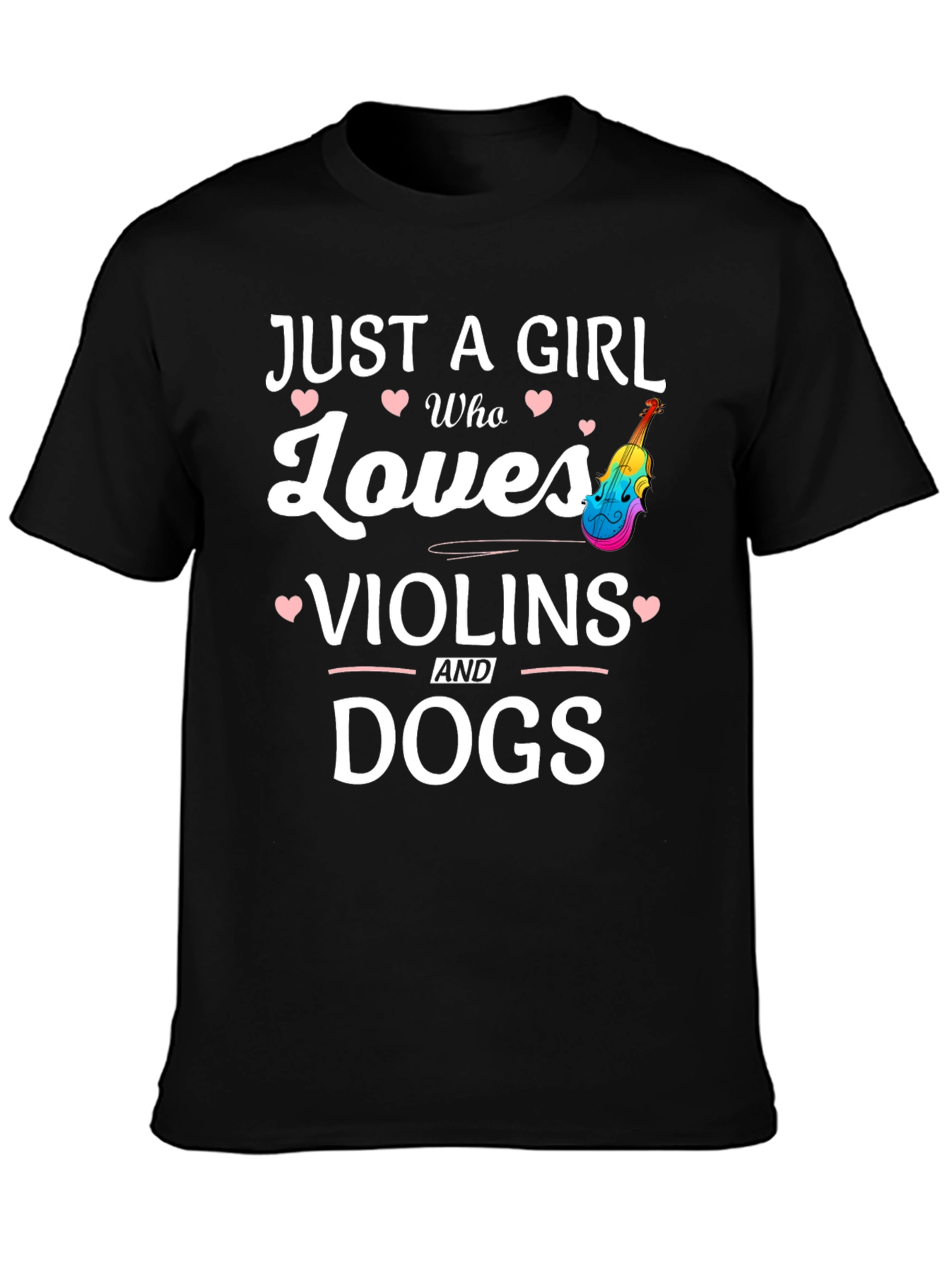 Girl Who Loves Violins and Dogs T-Shirt